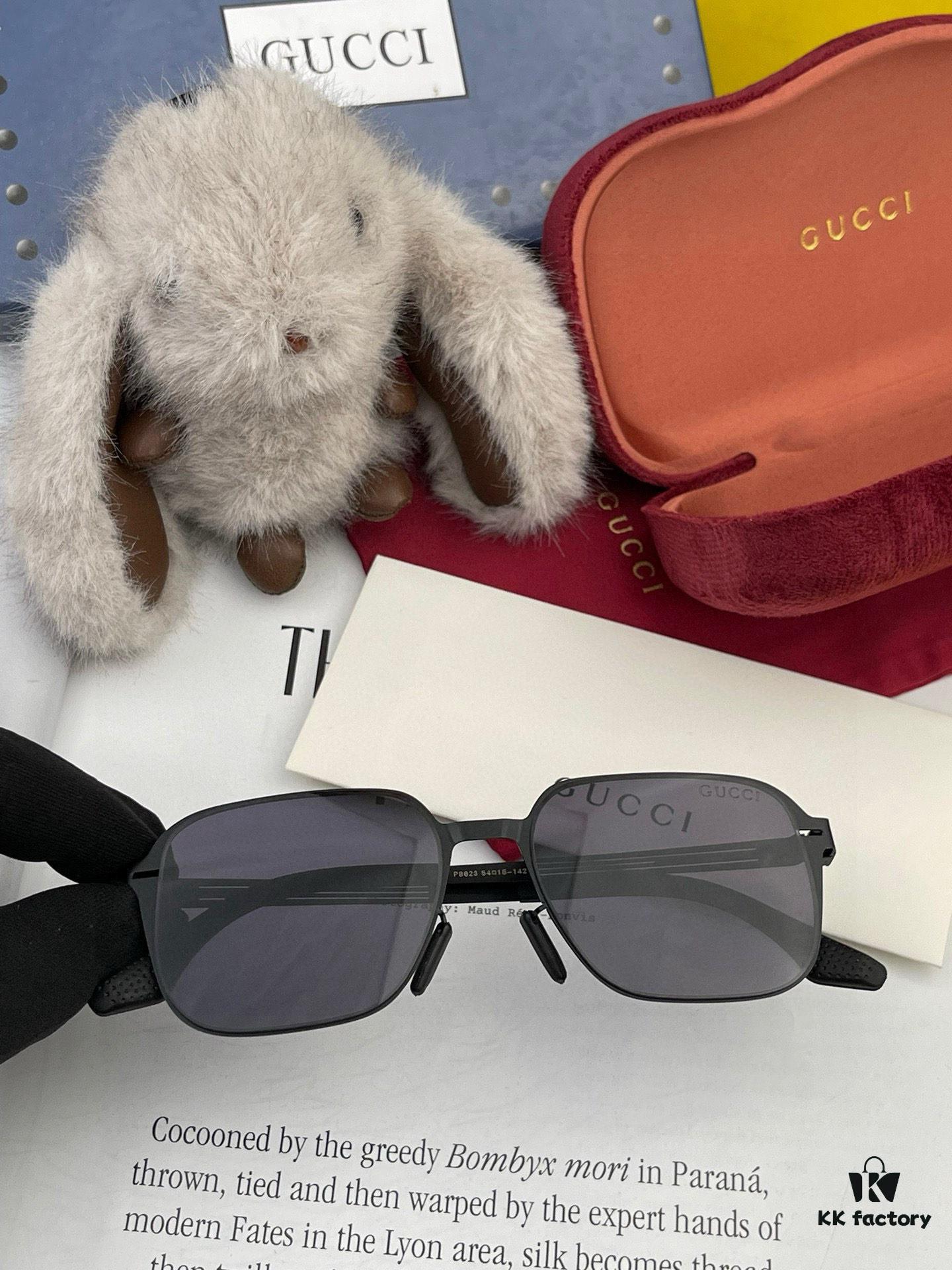 GUCCI 2025 New Unisex Polygonal Sunglasses, Ultra-Lightweight and Durable, Scratch-Resistant Electroplated Finish, HD Nylon Lenses, Screw-Free Elastic Frame, Model 3862
