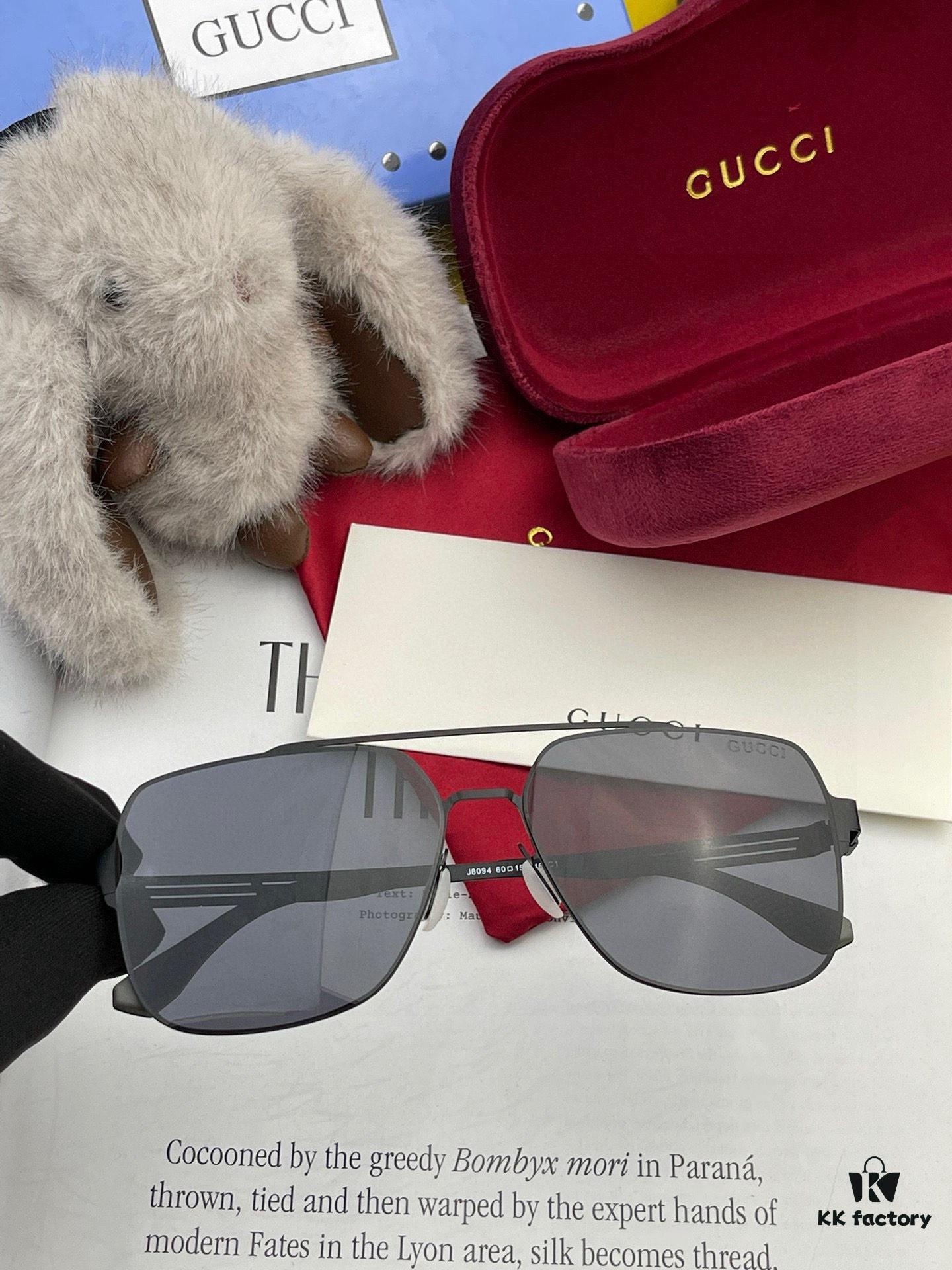 GUCCI 2025 New Unisex Polygonal Sunglasses with IP Plating, Ultra-Lightweight and Highly Elastic, Screw-Free Design, Scratch-Resistant and Unbreakable, High-Definition Nylon Lenses, Premium Craftsmanship, Original Materials, Stylish and Versatile