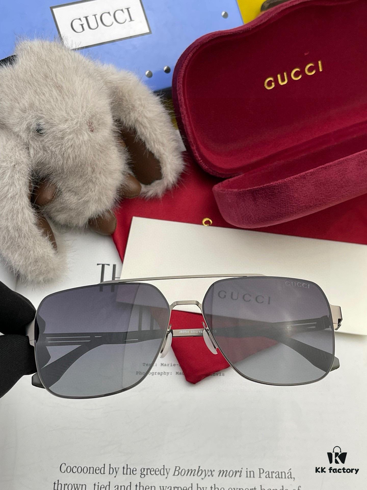 GUCCI 2025 New Unisex Polygonal Sunglasses with IP Plating, Ultra-Lightweight and Highly Elastic, Screw-Free Design, Scratch-Resistant and Unbreakable, High-Definition Nylon Lenses, Premium Craftsmanship, Original Materials, Stylish and Versatile