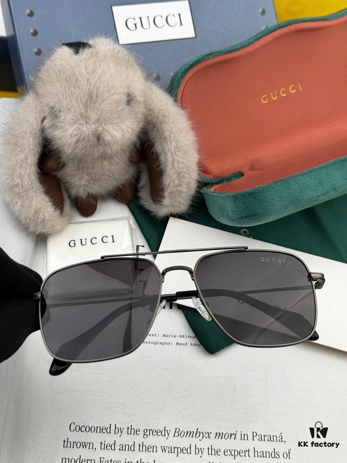 Gucci High-Quality Unisex Sunglasses, Polarized Imported Polylite Lenses, Aviator Style, UV Protection, Universal Fit for Driving and Fishing