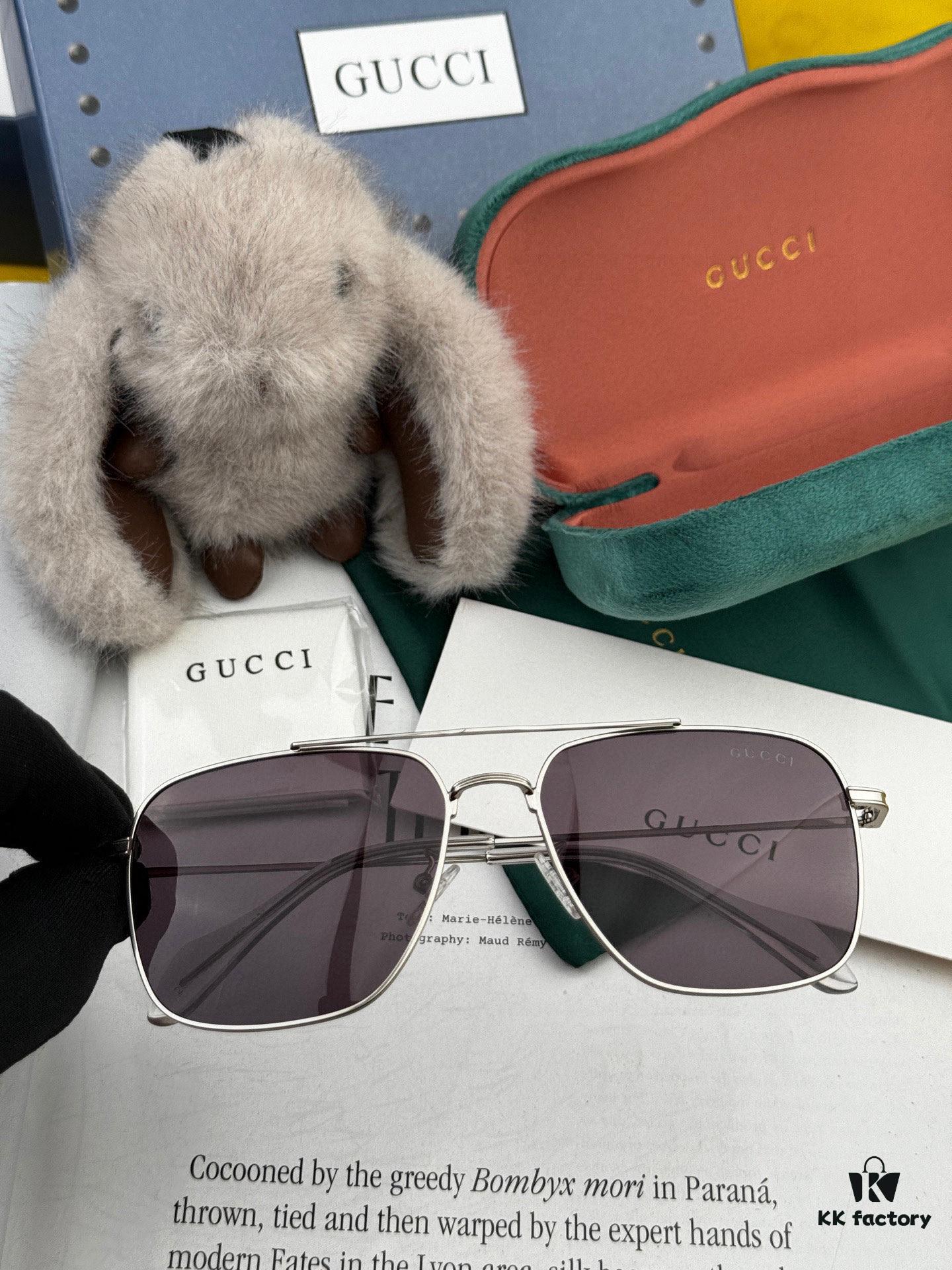 Gucci High-Quality Unisex Sunglasses, Polarized Imported Polylite Lenses, Aviator Style, UV Protection, Universal Fit for Driving and Fishing