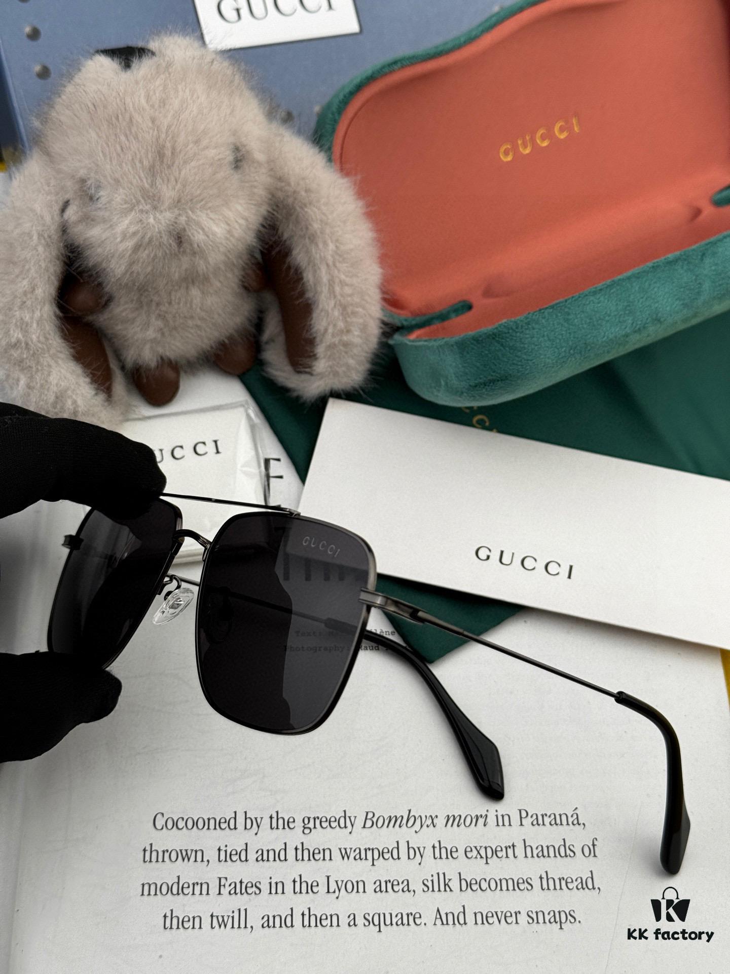 Gucci High-Quality Unisex Sunglasses, Polarized Imported Polylite Lenses, Aviator Style, UV Protection, Universal Fit for Driving and Fishing