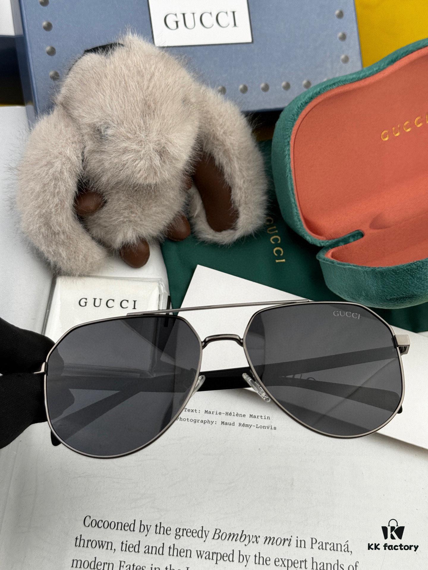 Gucci High-Quality Unisex Sunglasses with Imported Polarized Lenses, Stylish Oversized Pilot Shades for Men, UV Protection, Perfect for Driving and Fishing