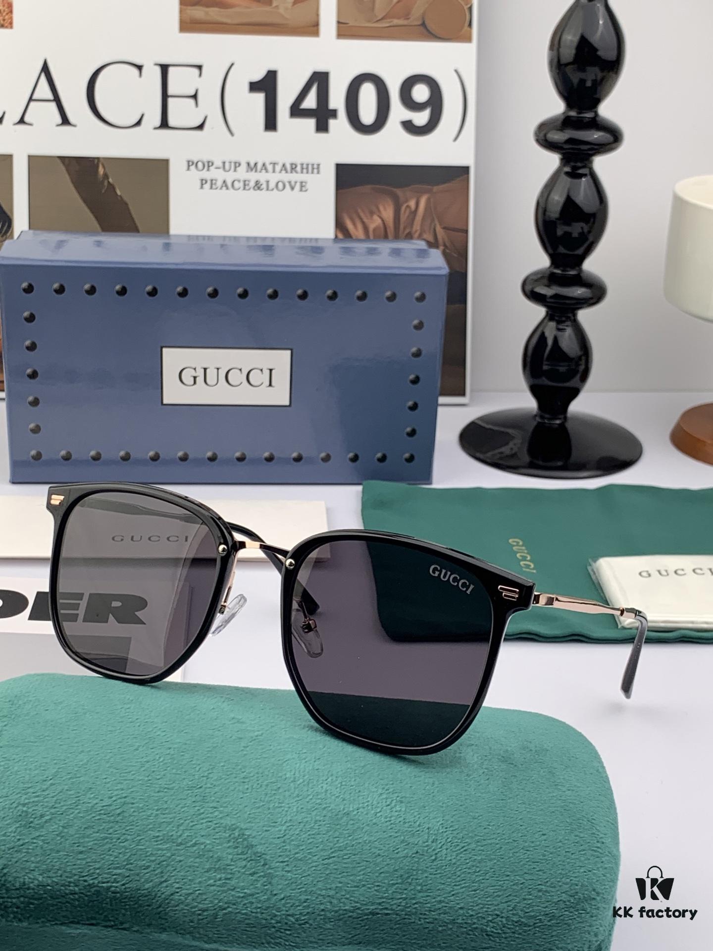 Gucci New Model Cat-eye Sunglasses, Unisex Driving Glasses, Popular Celebrity Style, Aviator Sun Glasses