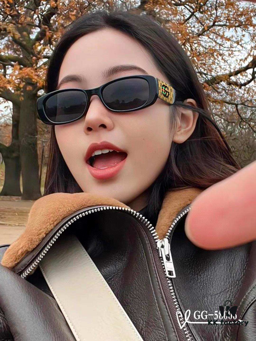 Italian GUCI - GUCCI, Polarized Resin HD Lens, TR Frame Lightweight and Comfortable to Wear, Size: 57-16-148, New Model GG Sunglasses Reduce Glare, Block Harmful Light and Radiation, Essential for Travel and Styling, Suitable for Driving