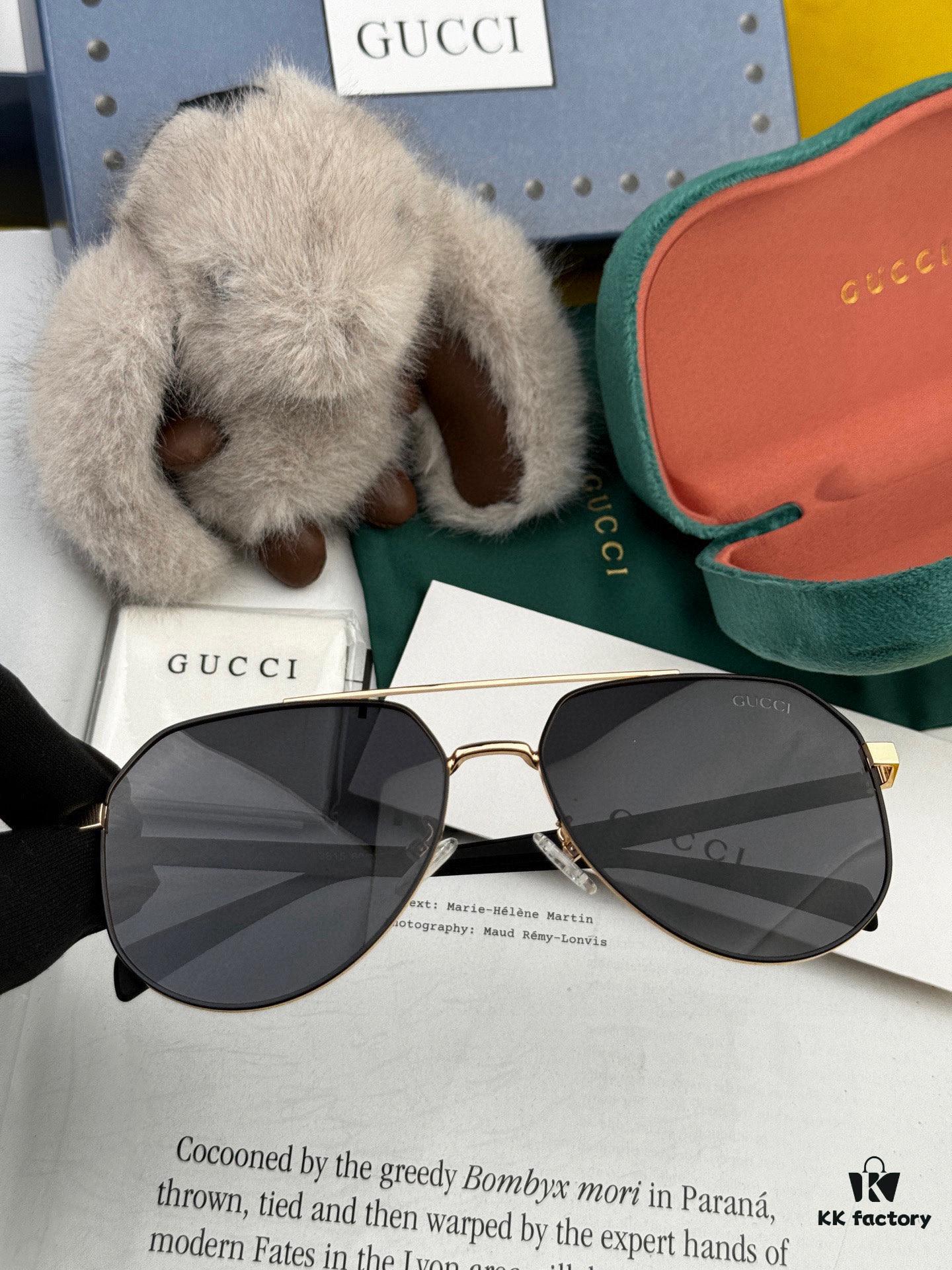 Gucci High-Quality Unisex Sunglasses, Polarized Imported Polylite Lenses, Aviator Style, UV Protection, Universal Fit for Driving and Fishing