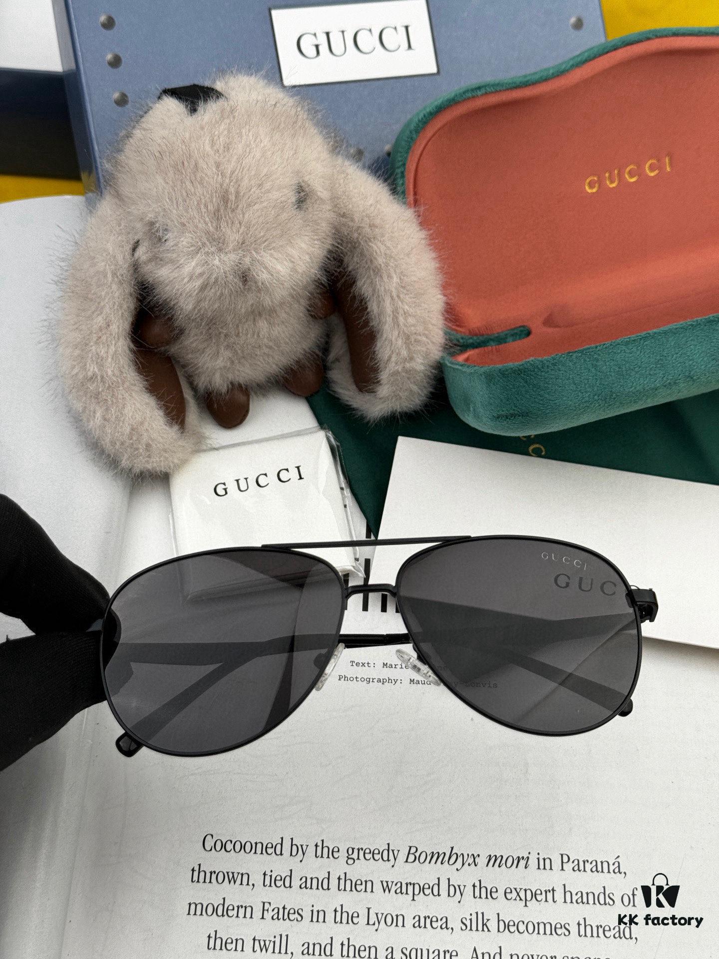 Gucci High-Quality Unisex Sunglasses, Imported Polarized Lenses, Stylish Oversized Aviator Sunglasses for Men, UV Protection, Suitable for Driving and Fishing