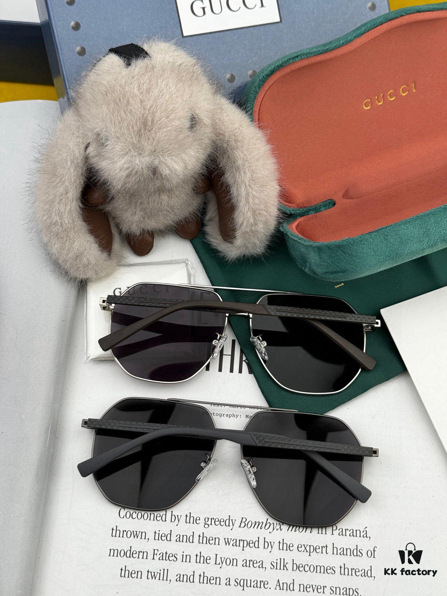 Gucci High-Quality Unisex Sunglasses, Imported Polarized Lenses, Aviator Style, UV Protection, Slimming Design for Driving and Fishing