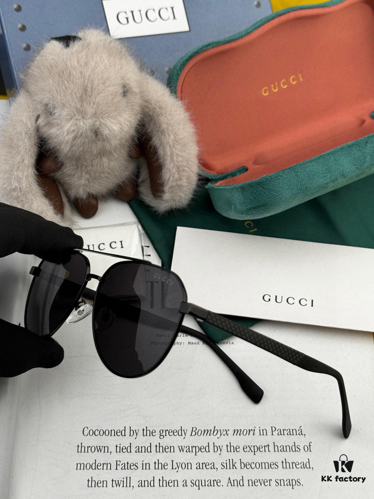 Gucci High-Quality Unisex Sunglasses, Polarized Imported Polaroid Lenses, Aviator Style, UV Protection, Suitable for Driving and Fishing, Stylish and Slimming Design