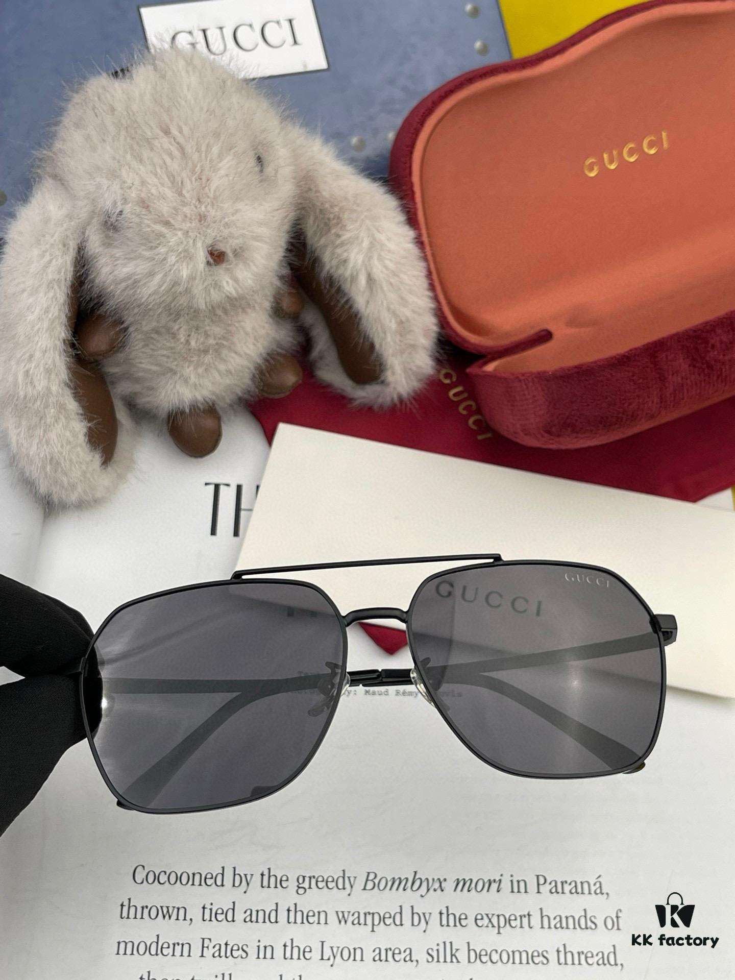 Gucci High-Quality Unisex Sunglasses, Imported Polarized Lenses by Polaroid, Aviator Style, UV Protection, Slimming and Versatile Design for Driving, Fishing, and Outdoor Use, Model: 0863