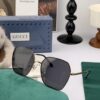 GUCCI 2025 Spring New Arrival Saddle Buckle Temple Sunglasses, Elegant Square Frame Sunglasses Loved by Influencers, Playful and Sweet with Enhanced Facial Fit, Premium Metal Finish