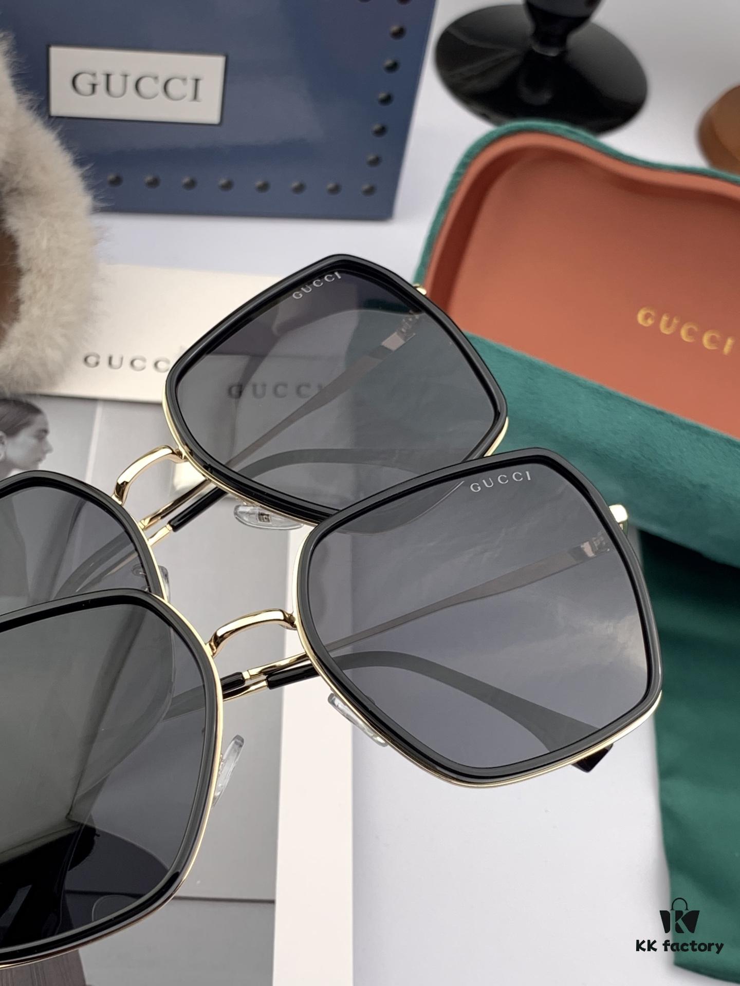 GUCCI 2025 Spring New Arrival Latest Square Frame Sunglasses, Favored by Influencers for Full Charm and Playful Sweetness