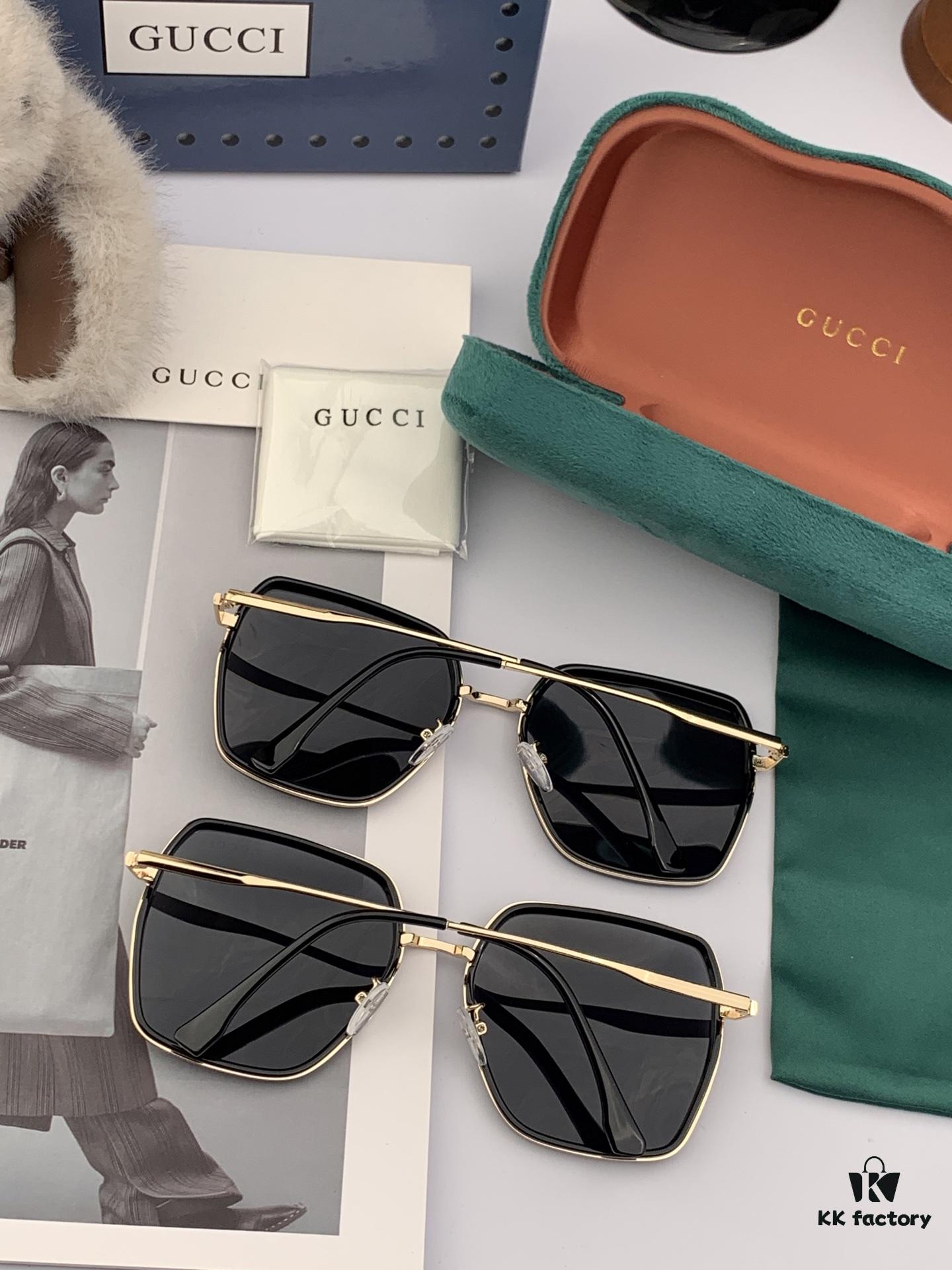 GUCCI 2025 Spring New Arrival Latest Square Frame Sunglasses, Favored by Influencers for Full Charm and Playful Sweetness