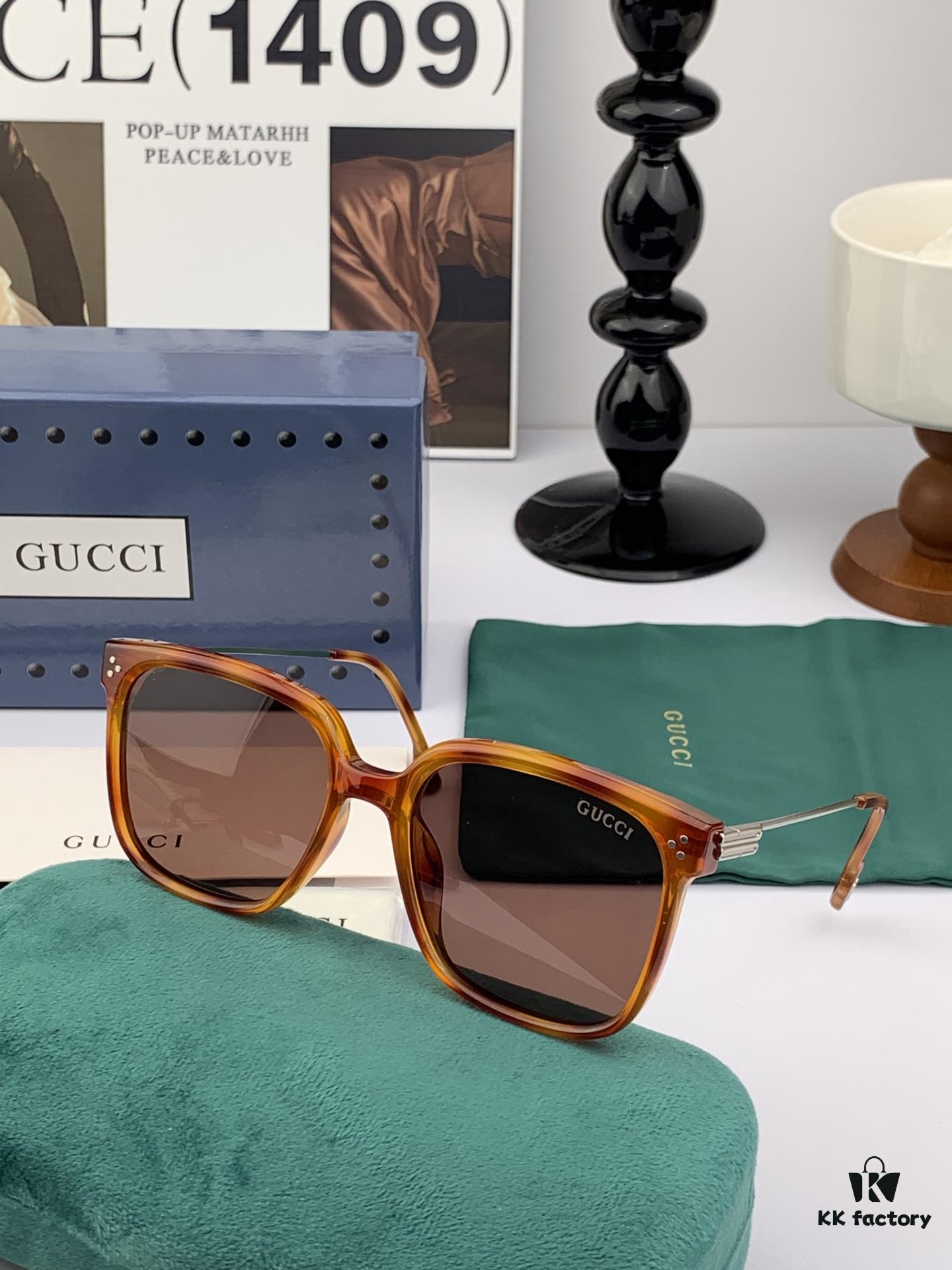 GUCCI 2025 Spring New Arrival Trendy Fashion Square Polarized Sunglasses High-Quality Comfortable Wear Influencer Style Women's HD Nylon Polarized Sunglasses 🕶️ High-Quality TR Frame Model: G7108