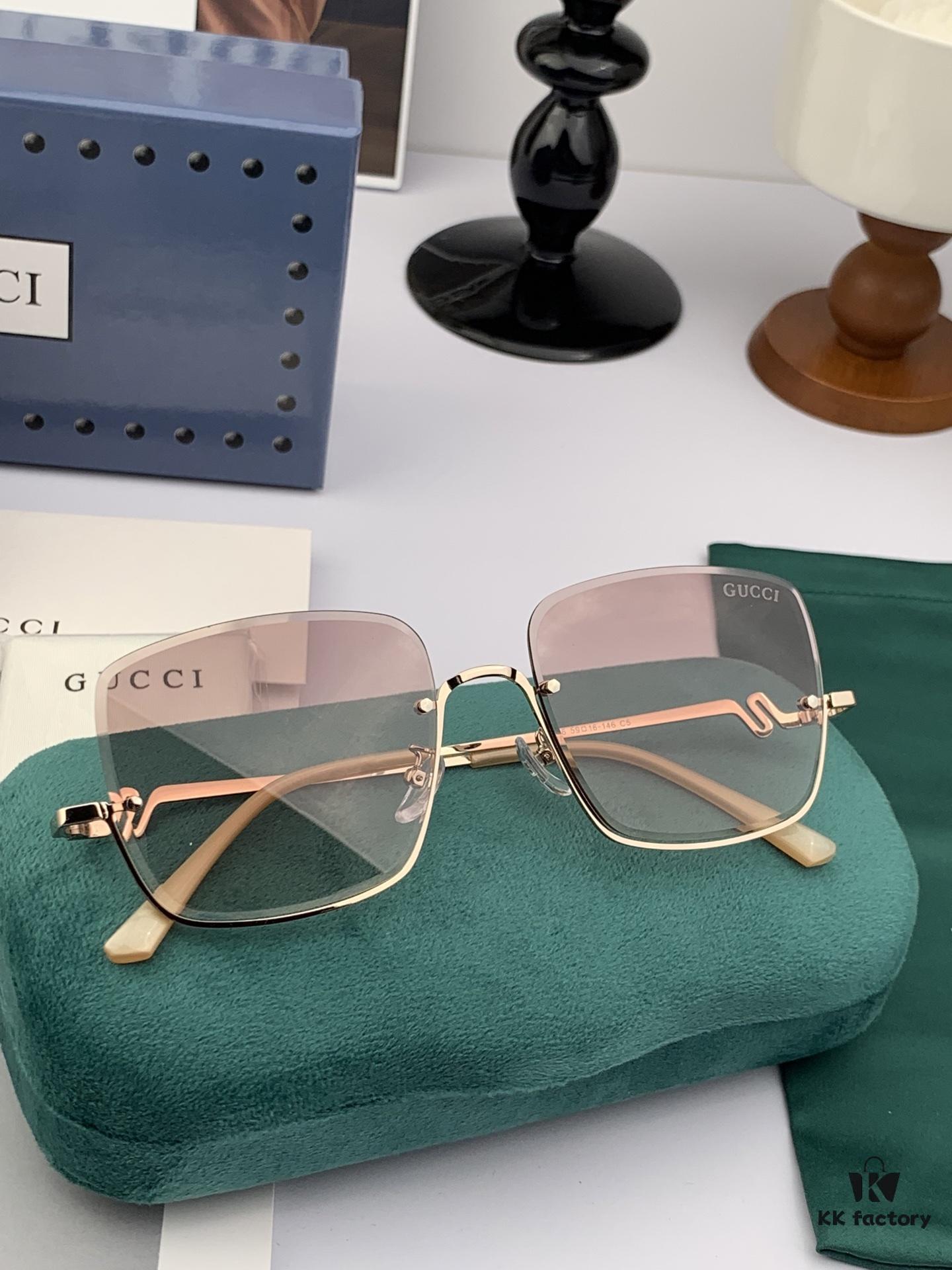 GUCCI Volcano Rain Umbrella Fashion Frameless Sunglasses Lenses Top Luxury High Quality Women's Driving Sunglasses Model: G6250