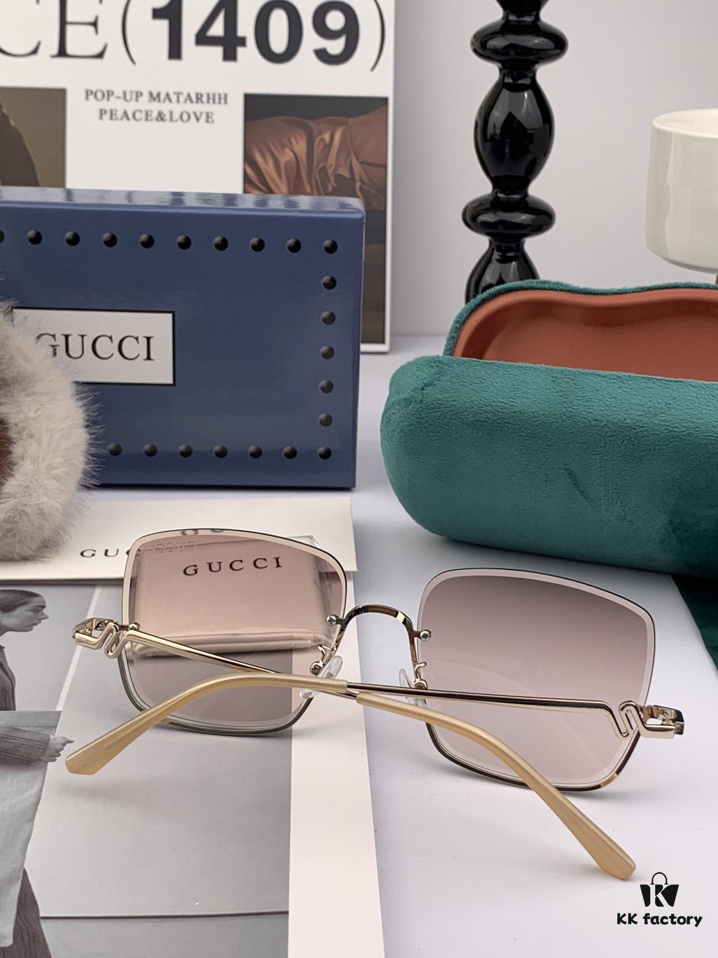 GUCCI Volcano Rain Umbrella Fashion Frameless Sunglasses Lenses Top Luxury High Quality Women's Driving Sunglasses Model: G6250