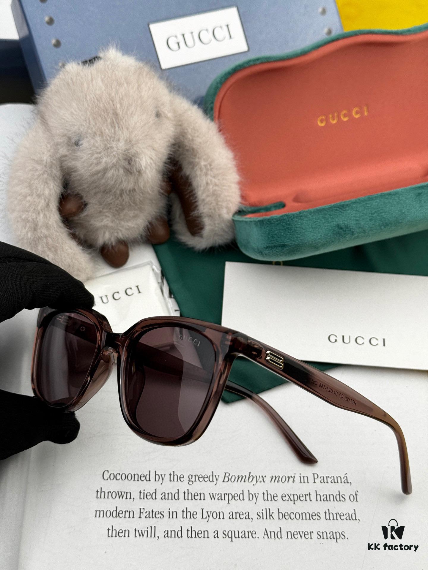 GUCCI 2025 Spring New Arrival Trendy Fashion Square Polarized Sunglasses High-Quality Comfortable Wear Influencer Style Nylon Polarized Sunglasses for Women 🕶️ High-Quality TR Frame Model: G57712