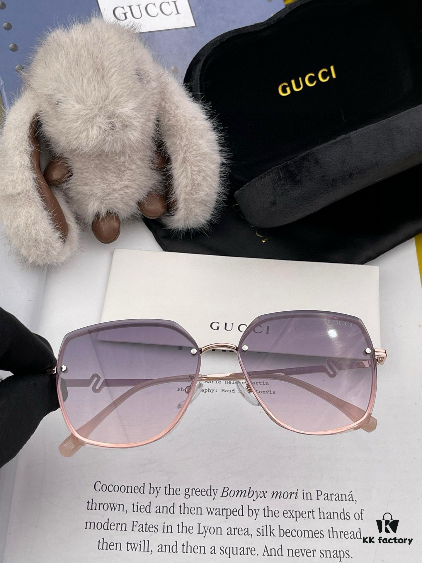 GUCCI 2025 Spring New Arrival Frameless Sunglasses, Popular Among Influencers, Playful and Sweet Design with Excellent Fit and Premium Metal Finish