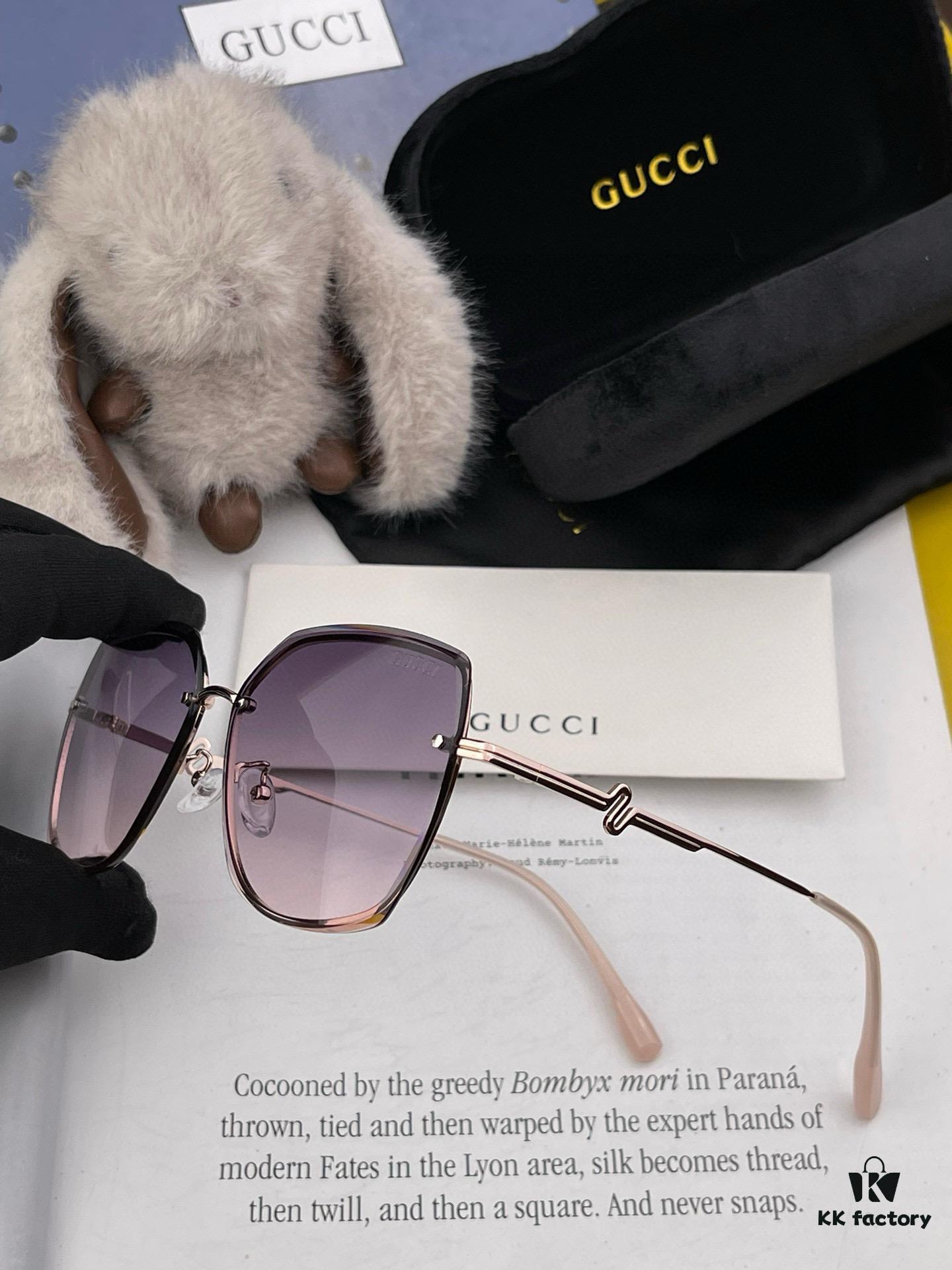 GUCCI 2025 Spring New Arrival Frameless Sunglasses, Popular Among Influencers, Playful and Sweet Design with Excellent Fit and Premium Metal Finish