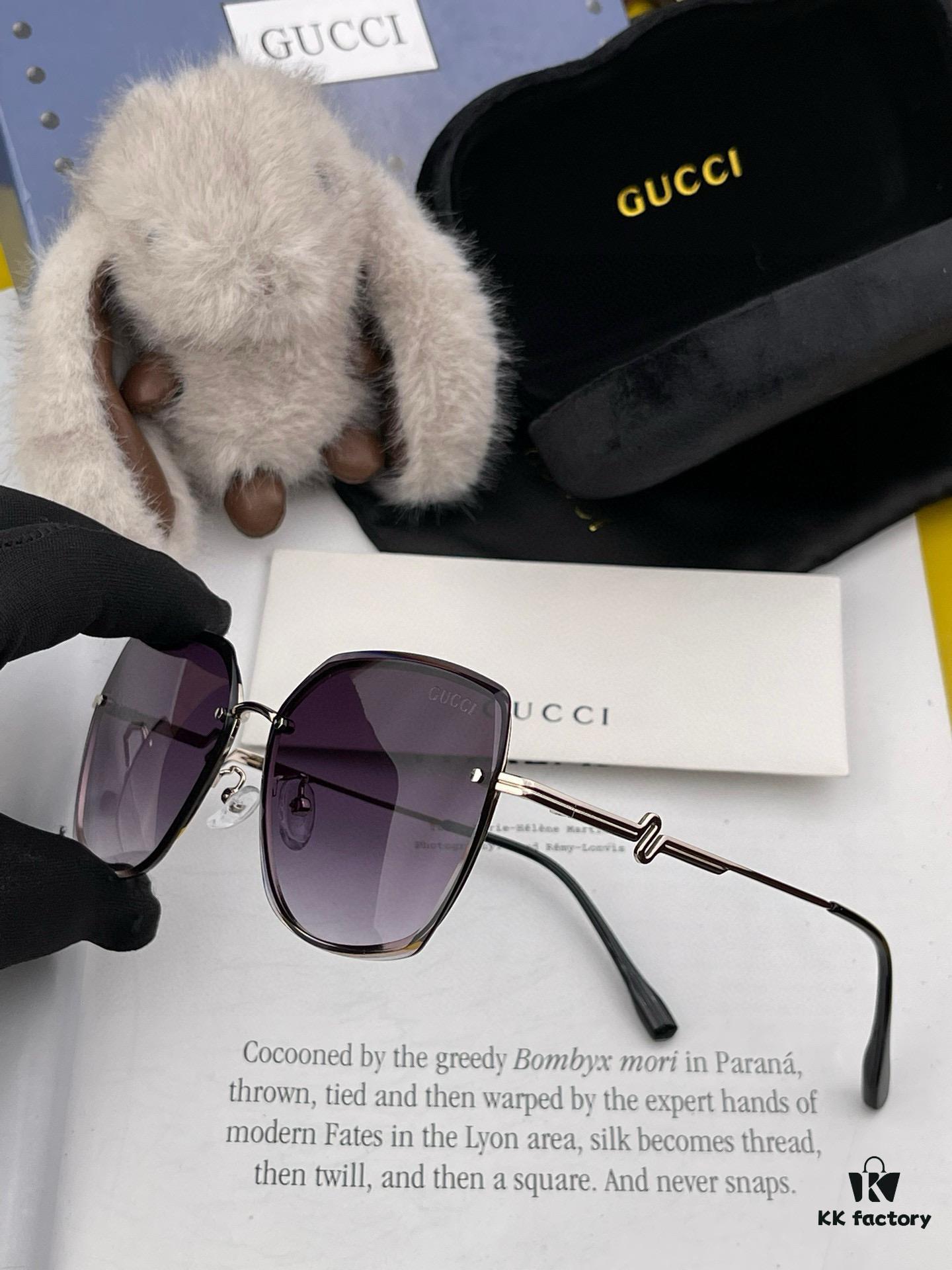 GUCCI 2025 Spring New Arrival Frameless Sunglasses, Popular Among Influencers, Playful and Sweet Design with Excellent Fit and Premium Metal Finish