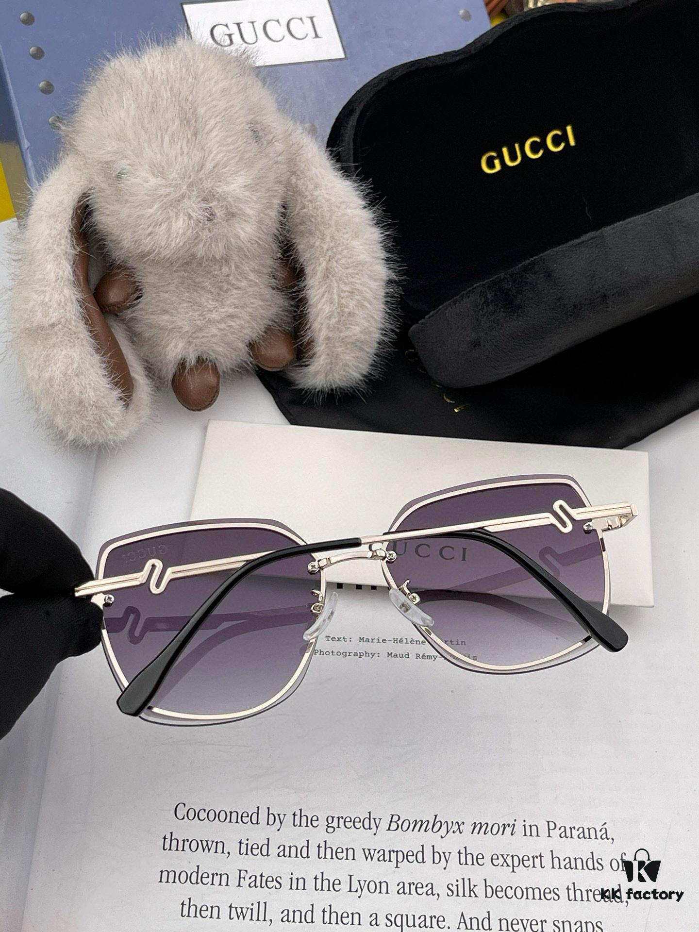 GUCCI 2025 Spring New Arrival Frameless Sunglasses, Popular Among Influencers, Playful and Sweet Design with Excellent Fit and Premium Metal Finish