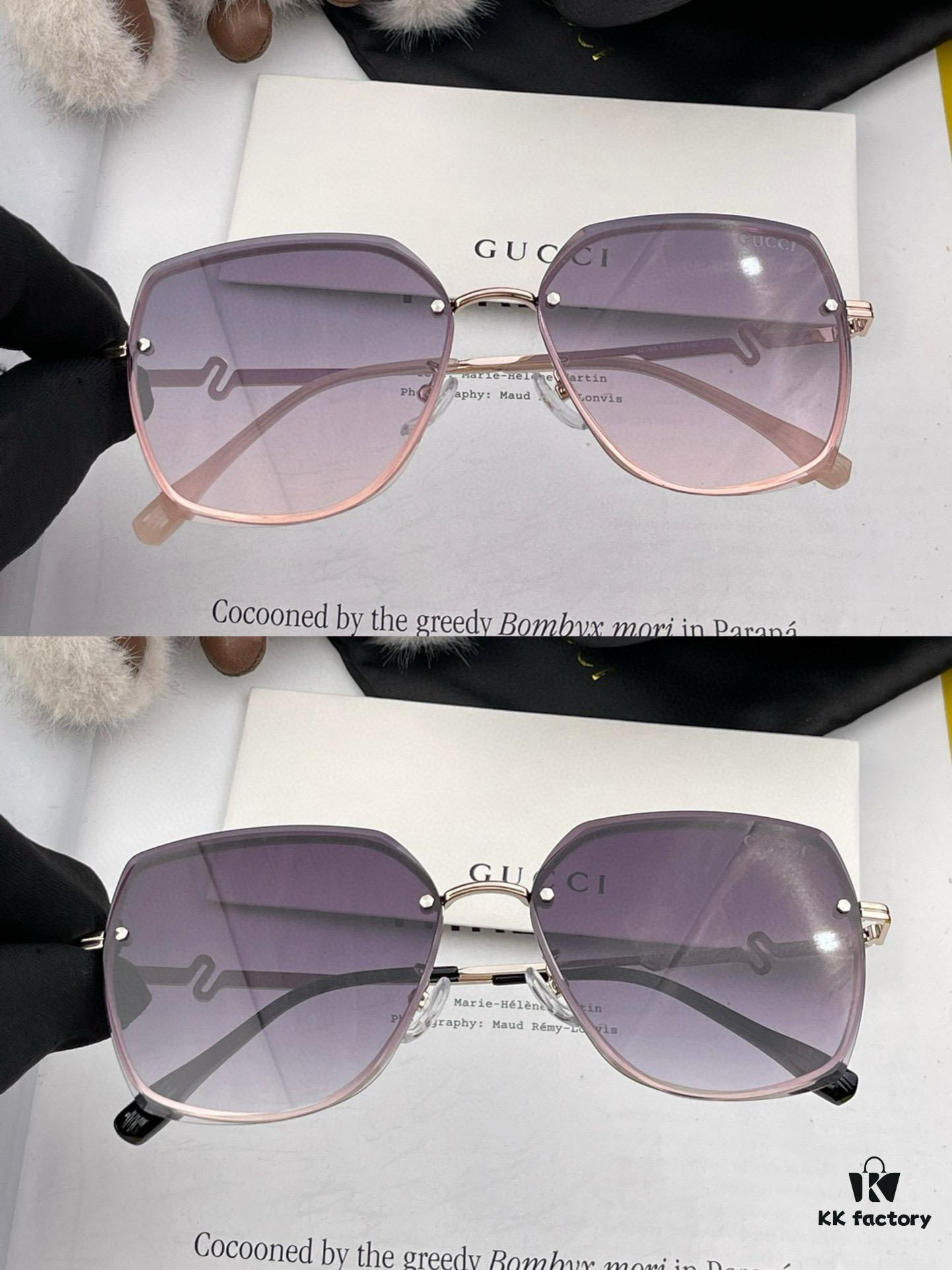 GUCCI 2025 Spring New Arrival Frameless Sunglasses, Popular Among Influencers, Playful and Sweet Design with Excellent Fit and Premium Metal Finish