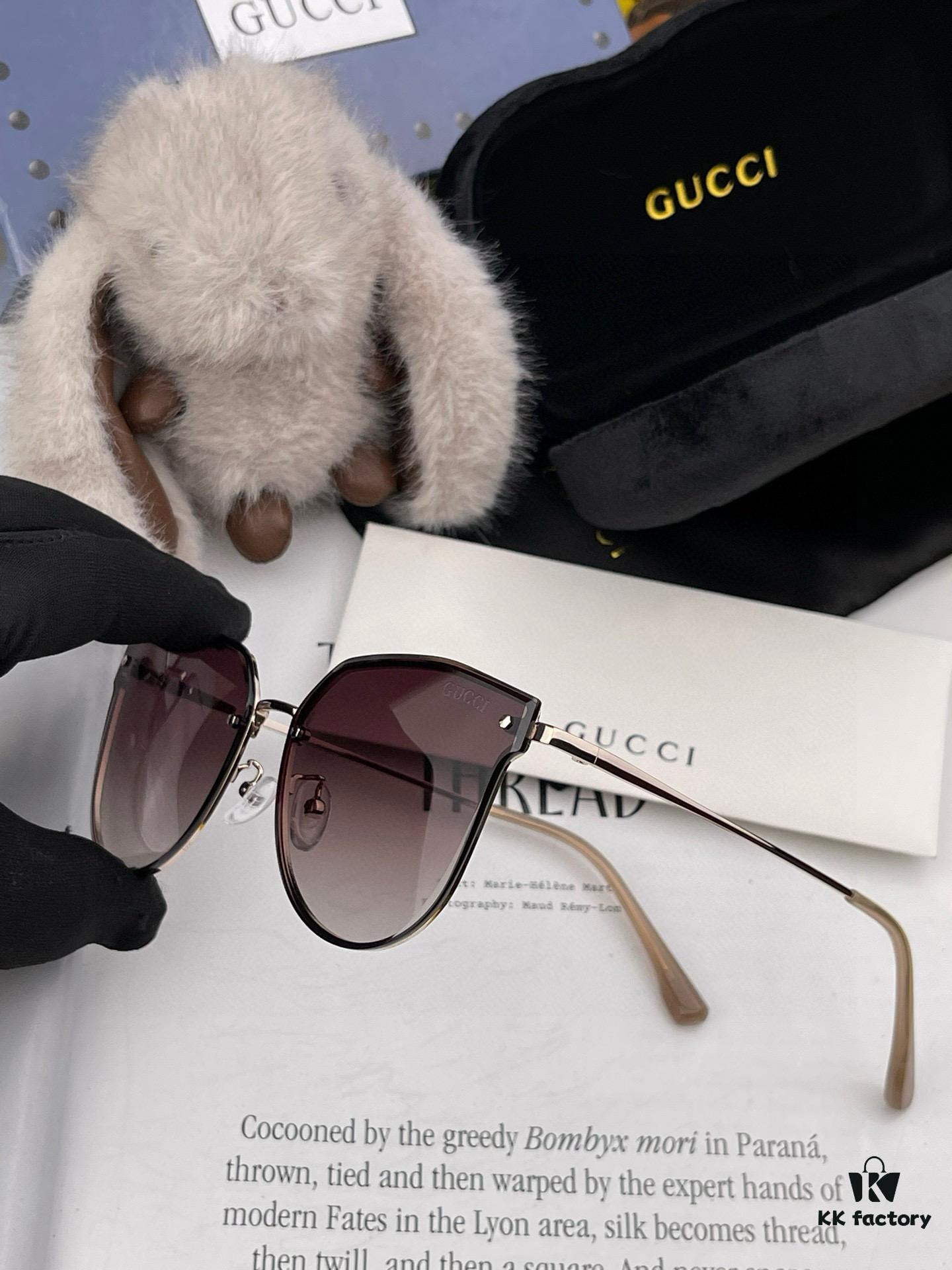 GUCCI 2025 Spring New Arrival Frameless Sunglasses, Latest Trendsetter Style with Excellent Metal Finish and Flattering Fit