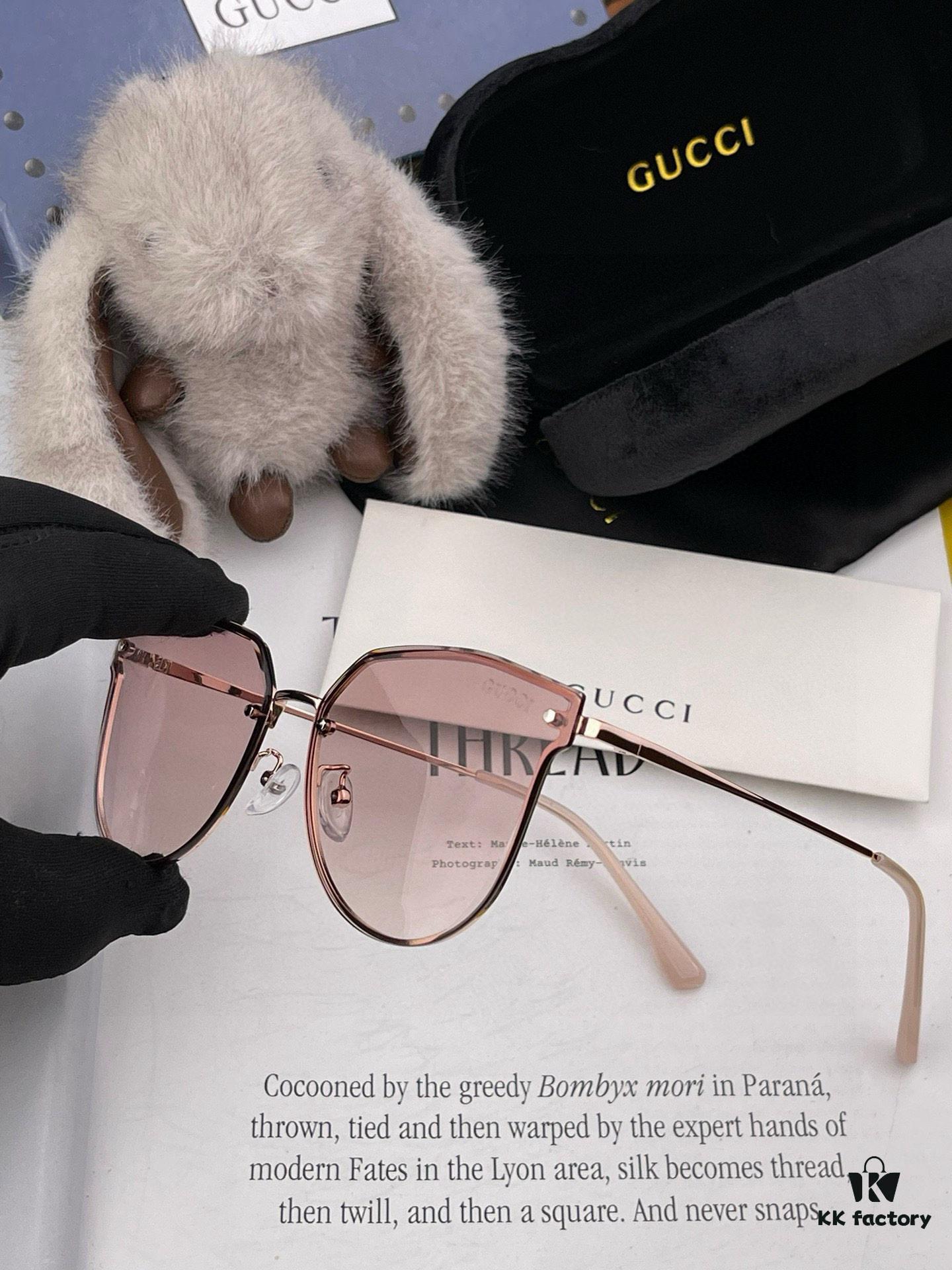 GUCCI 2025 Spring New Arrival Frameless Sunglasses, Latest Trendsetter Style with Excellent Metal Finish and Flattering Fit