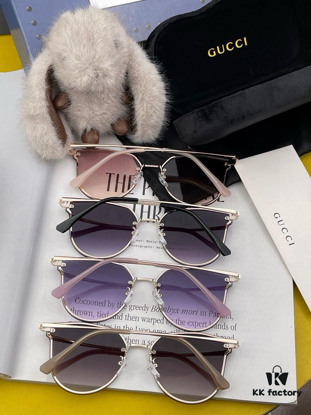 GUCCI 2025 Spring New Arrival Frameless Sunglasses, Latest Trendsetter Style with Excellent Metal Finish and Flattering Fit