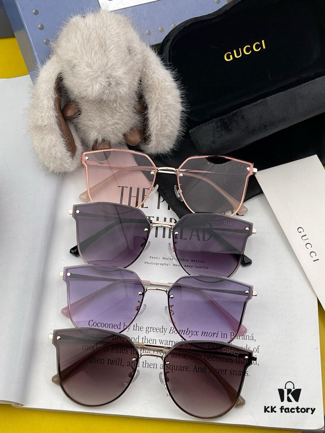 GUCCI 2025 Spring New Arrival Frameless Sunglasses, Latest Trendsetter Style with Excellent Metal Finish and Flattering Fit