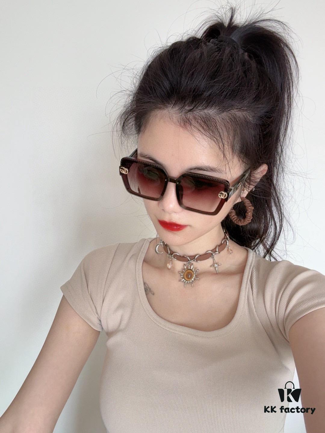 GUCCI 2025 Spring New Arrival Trendy Fashion Square Frame Sunglasses High Quality Comfortable Wear Influencer Style Shades Model: G6130