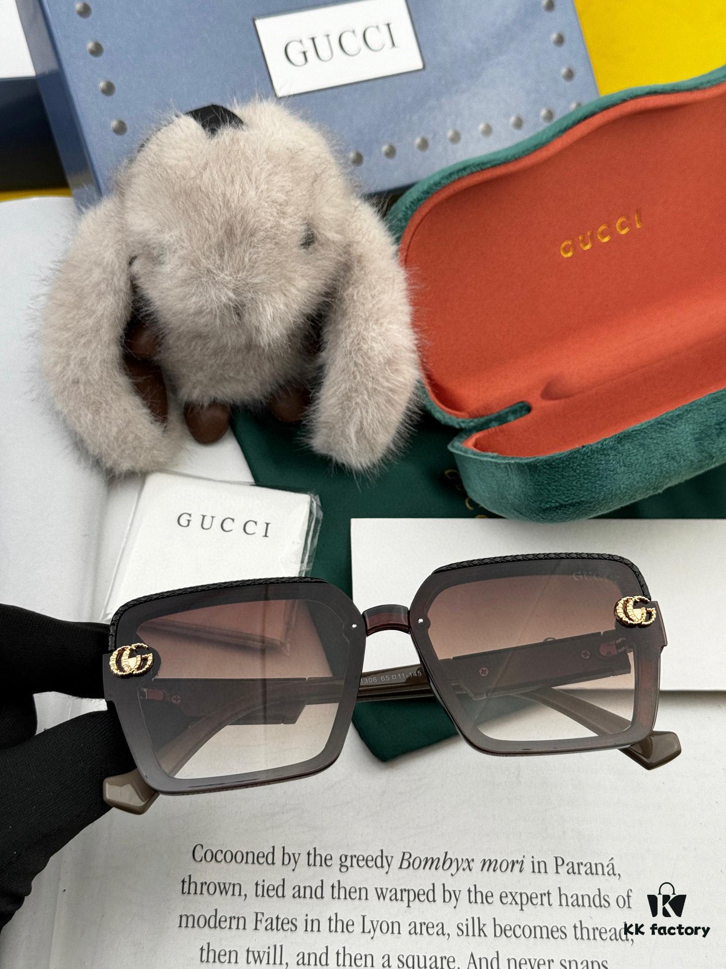 GUCCI 2025 Spring New Arrival Trendy Fashion Square Frame Sunglasses High Quality Comfortable Wear Influencer Style Shades Model: G6130