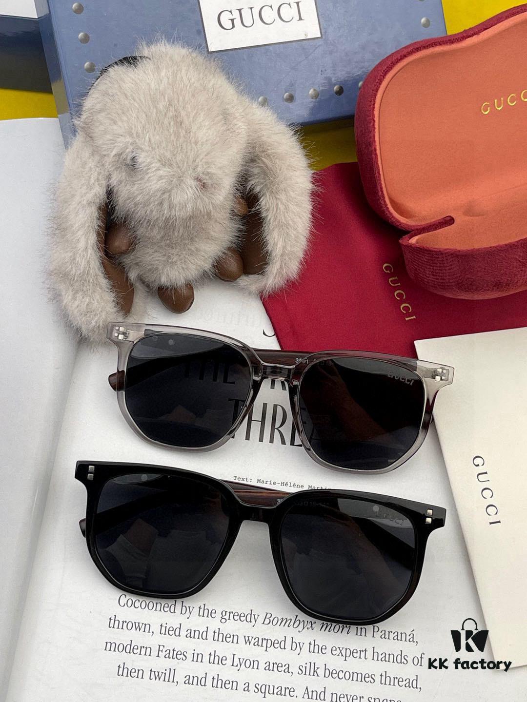 Stylish and Cool [GUCCI] Gucci New Model Sunglasses with Unique Charm and Avant-garde Design, Square Frame with Seamless Bridge for Ultimate Comfort