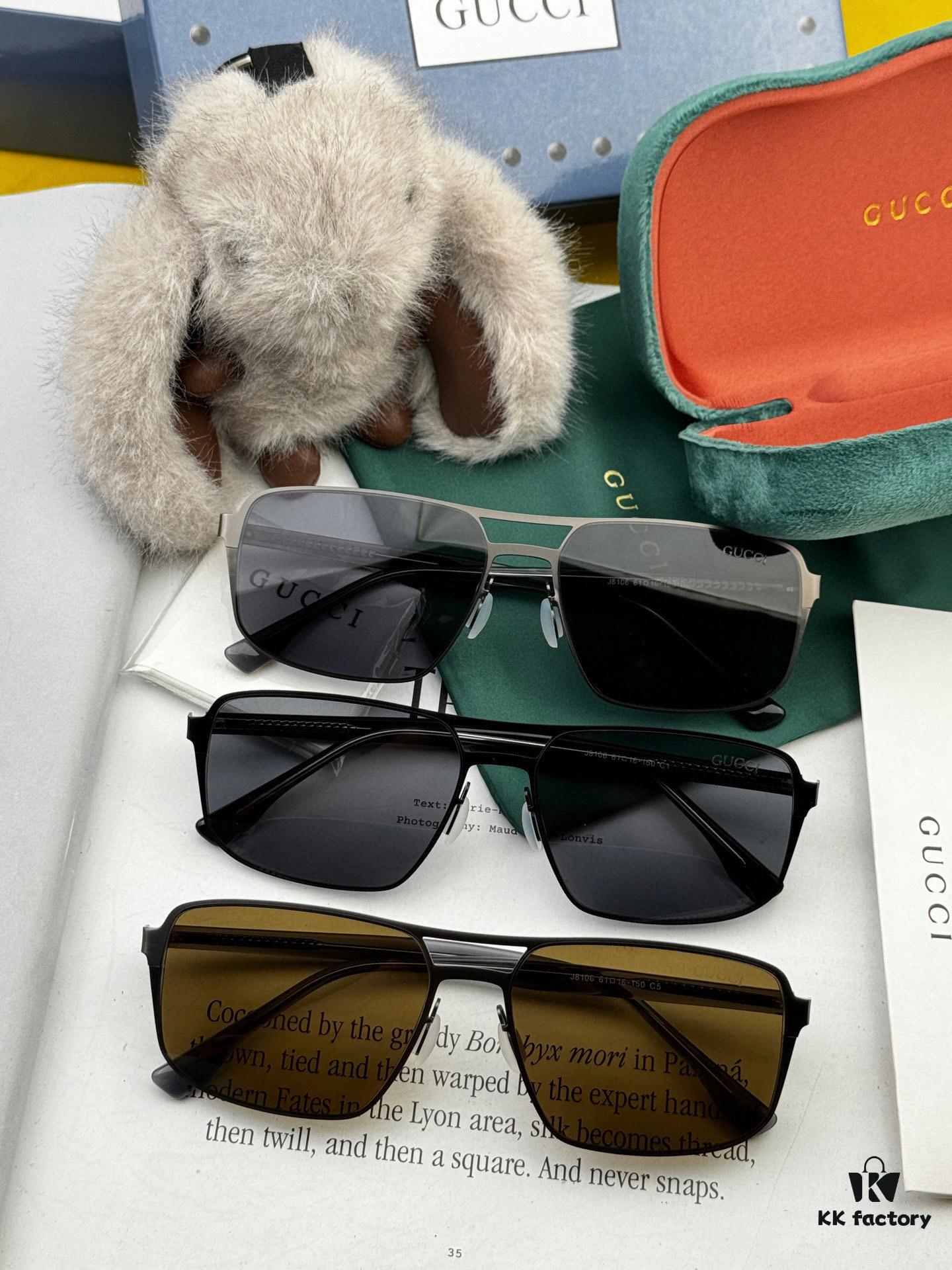 GUCCI Men's Colorful Pilot Polarized Sunglasses