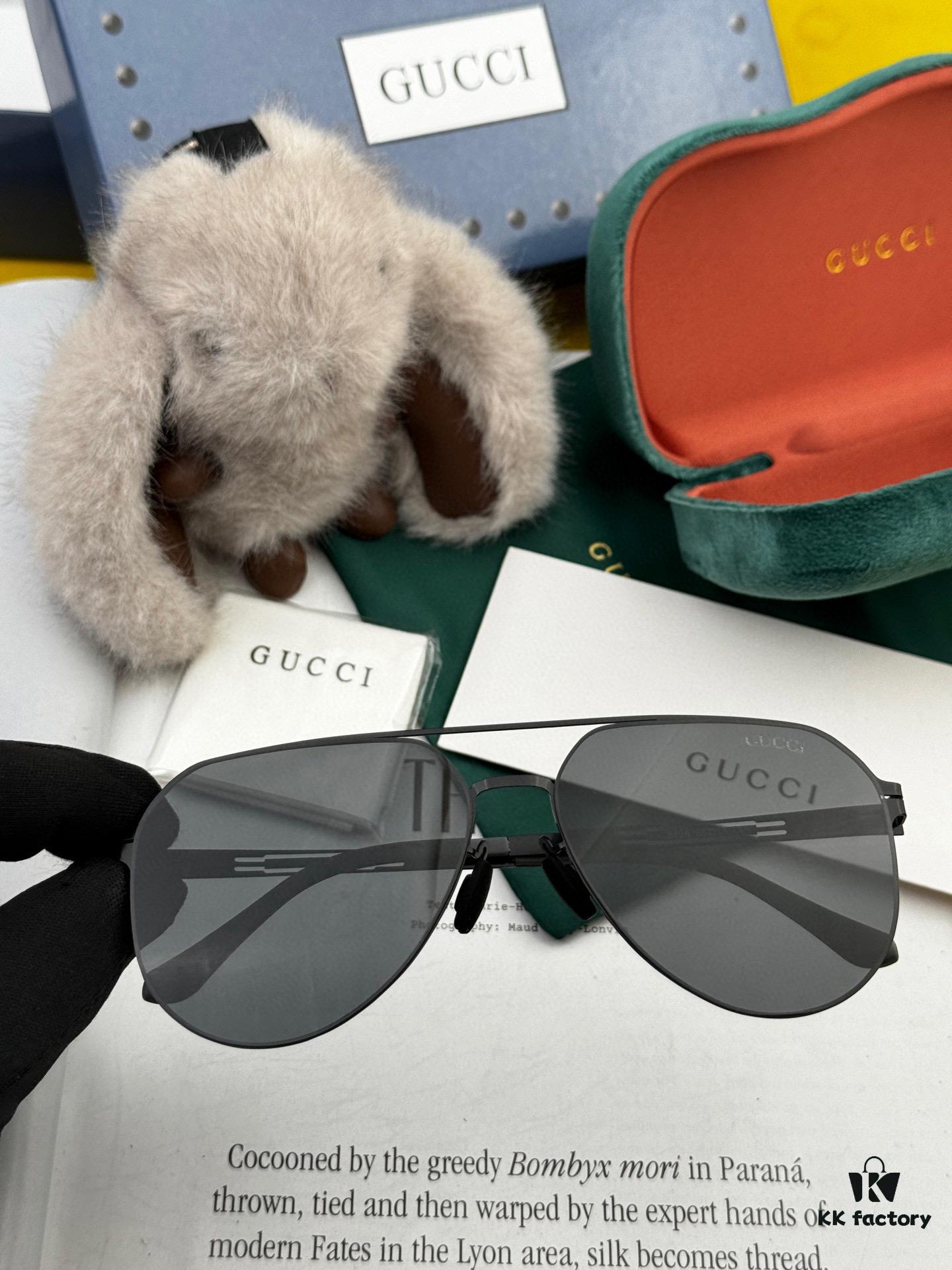 GUCCI 2025 New Unisex Polygonal Sunglasses G2885, Electroplated Finish, Never Fades, Ultra-Lightweight and Highly Elastic, Screw-Free Design, Crush-Resistant Frame, High-Definition Nylon Lenses