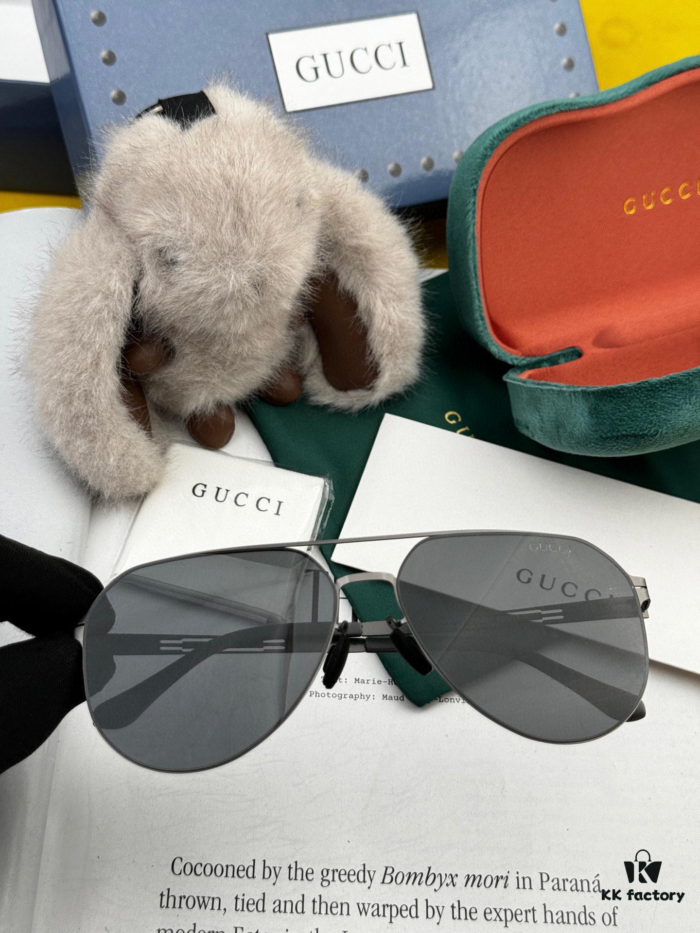 GUCCI 2025 New Unisex Polygonal Sunglasses G2885, Electroplated Finish, Never Fades, Ultra-Lightweight and Highly Elastic, Screw-Free Design, Crush-Resistant Frame, High-Definition Nylon Lenses