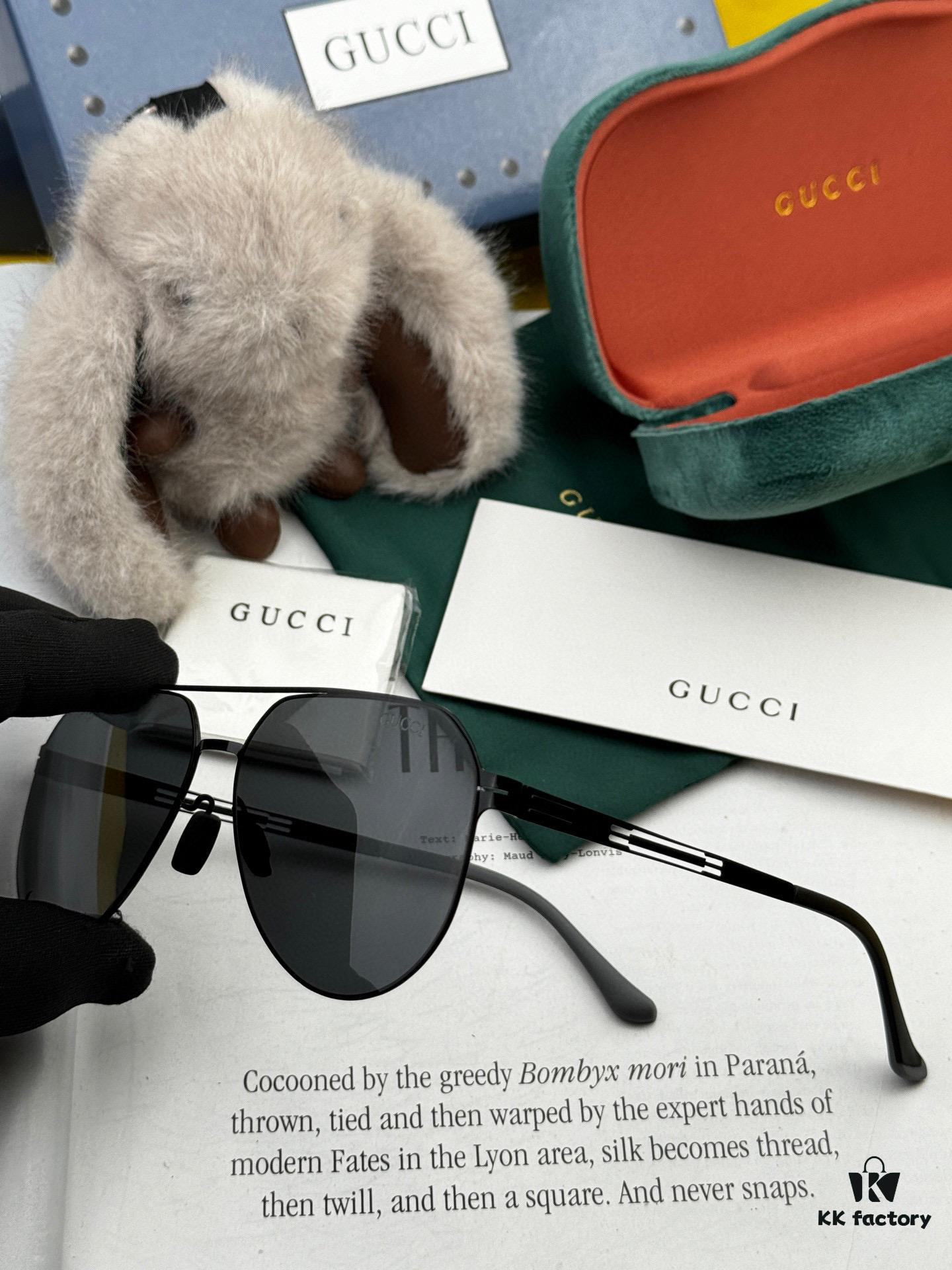GUCCI 2025 New Unisex Polygonal Sunglasses G2885, Electroplated Finish, Never Fades, Ultra-Lightweight and Highly Elastic, Screw-Free Design, Crush-Resistant Frame, High-Definition Nylon Lenses