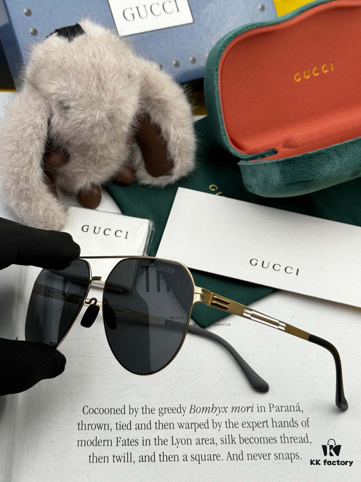 GUCCI 2025 New Unisex Polygonal Sunglasses G2885, Electroplated Finish, Never Fades, Ultra-Lightweight and Highly Elastic, Screw-Free Design, Crush-Resistant Frame, High-Definition Nylon Lenses