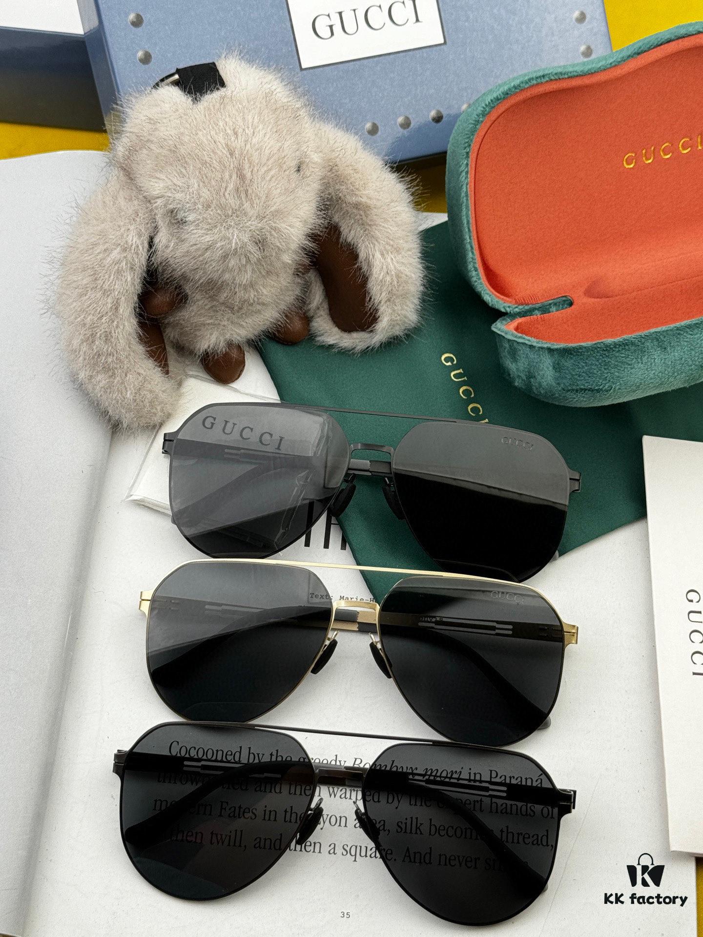 GUCCI 2025 New Unisex Polygonal Sunglasses G2885, Electroplated Finish, Never Fades, Ultra-Lightweight and Highly Elastic, Screw-Free Design, Crush-Resistant Frame, High-Definition Nylon Lenses