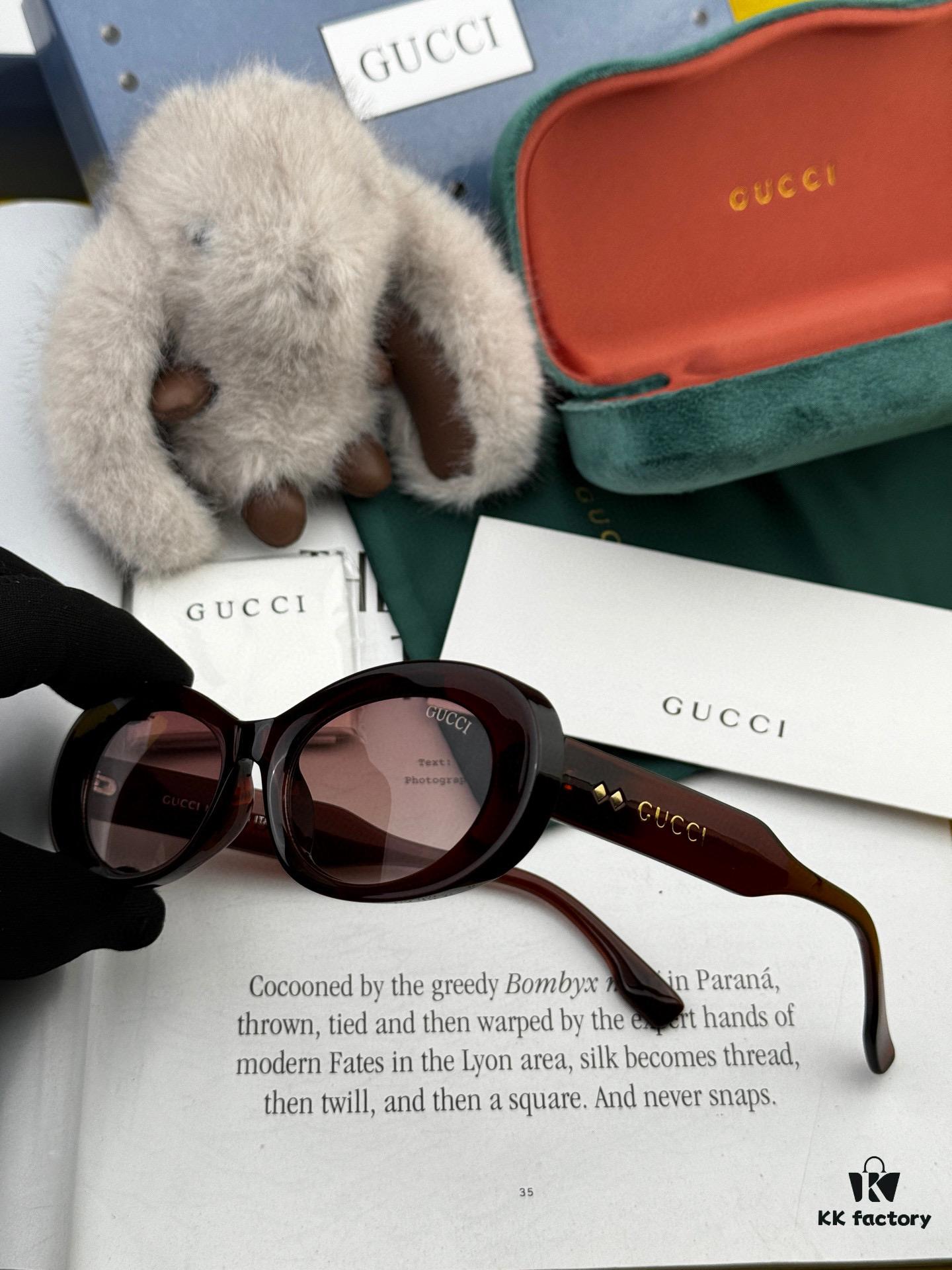 【GUCCI】2025 Spring New Arrival Trendy Popular Fashion Small-Frame Sunglasses High Quality Comfortable Wear Influencer Style Shades Model: G6988