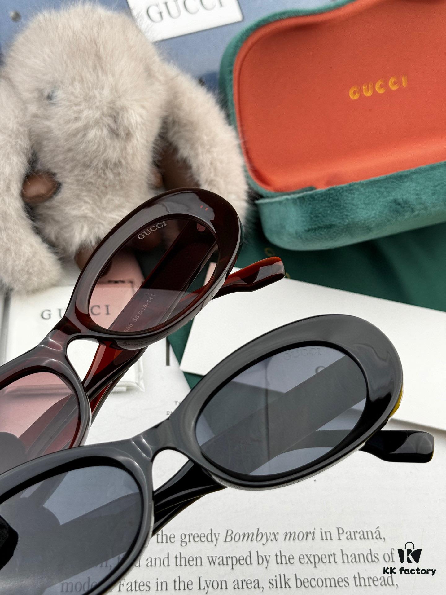 【GUCCI】2025 Spring New Arrival Trendy Popular Fashion Small-Frame Sunglasses High Quality Comfortable Wear Influencer Style Shades Model: G6988
