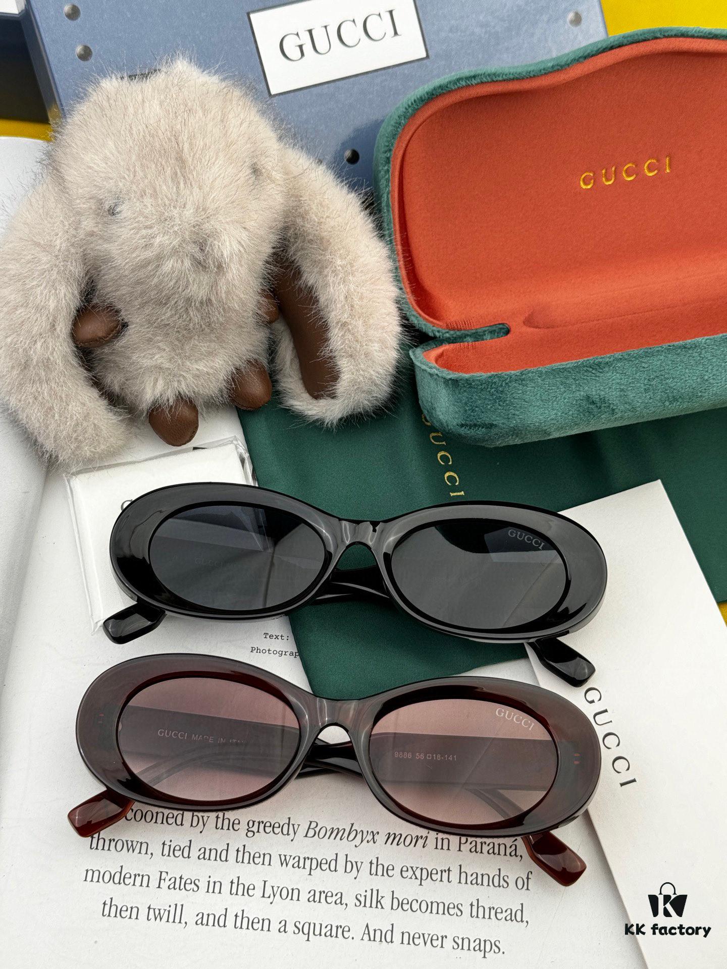 【GUCCI】2025 Spring New Arrival Trendy Popular Fashion Small-Frame Sunglasses High Quality Comfortable Wear Influencer Style Shades Model: G6988