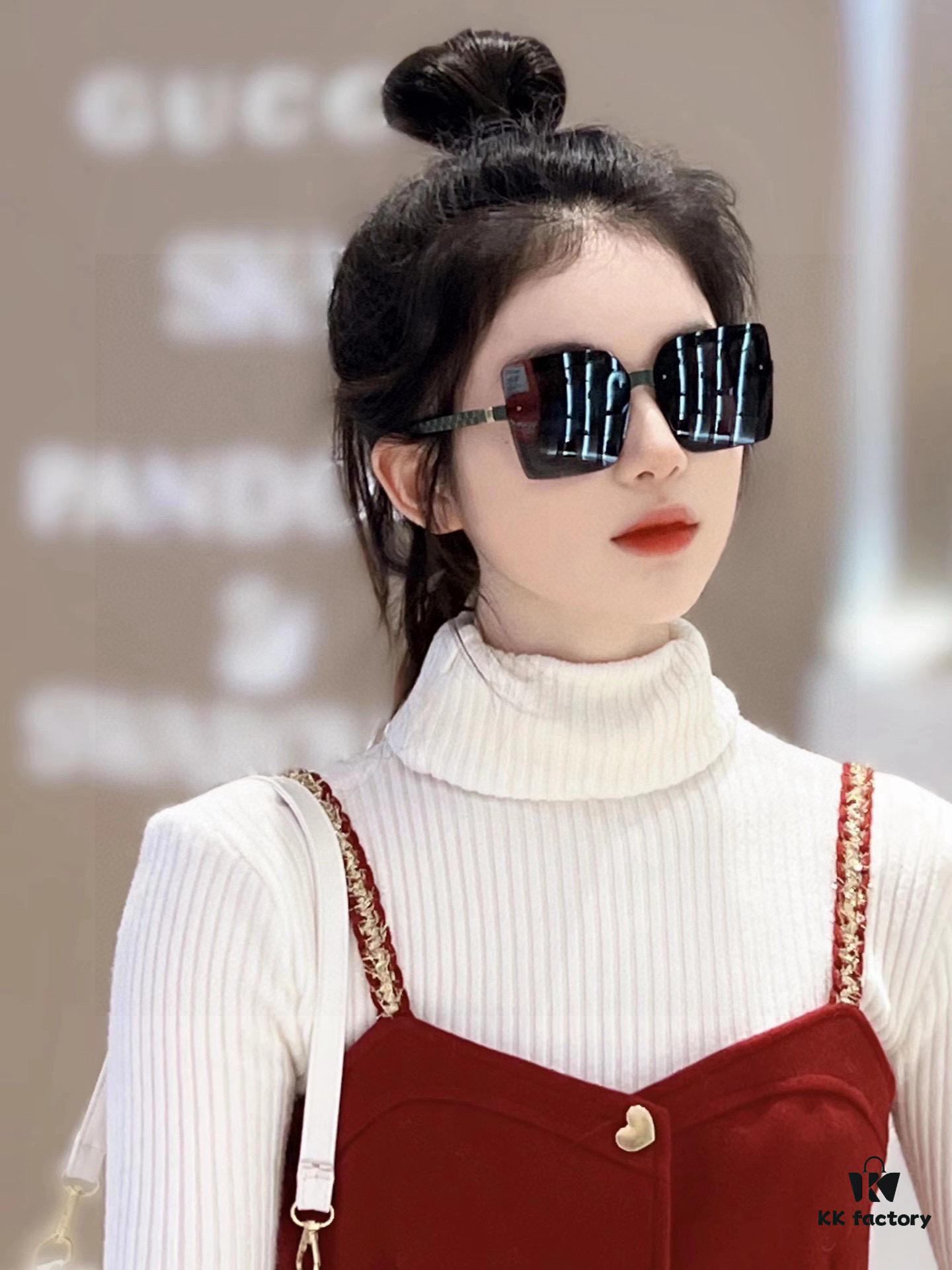 TR Polarized Series Gucci Classic Square Frame Design, Universal Fit for All Face Shapes, Stylish with Coats or Dresses, Polarized Lenses for UV Protection Model: G9222 Sunglasses