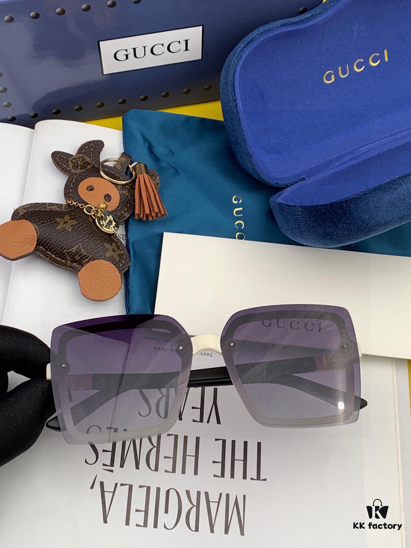 TR Polarized Series Gucci Classic Square Frame Design, Universal Fit for All Face Shapes, Stylish with Coats or Dresses, Polarized Lenses for UV Protection Model: G9222 Sunglasses