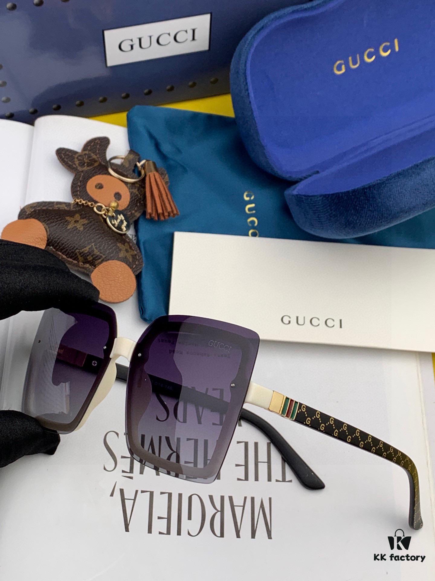 TR Polarized Series Gucci Classic Square Frame Design, Universal Fit for All Face Shapes, Stylish with Coats or Dresses, Polarized Lenses for UV Protection Model: G9222 Sunglasses