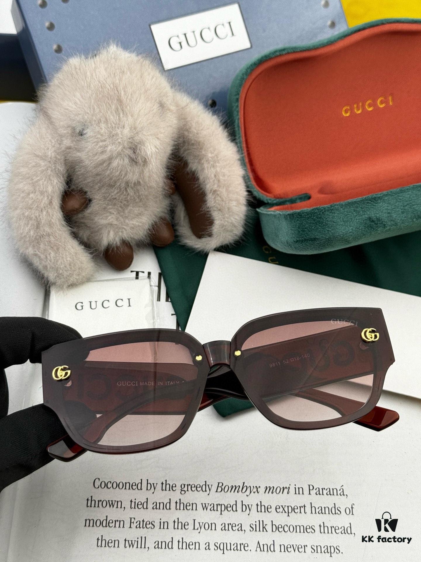 【GUCCI】2025 Spring New Arrival Trendy Fashion Square Frame Sunglasses High Quality Comfortable Wear Influencer Favorite Model: G1981