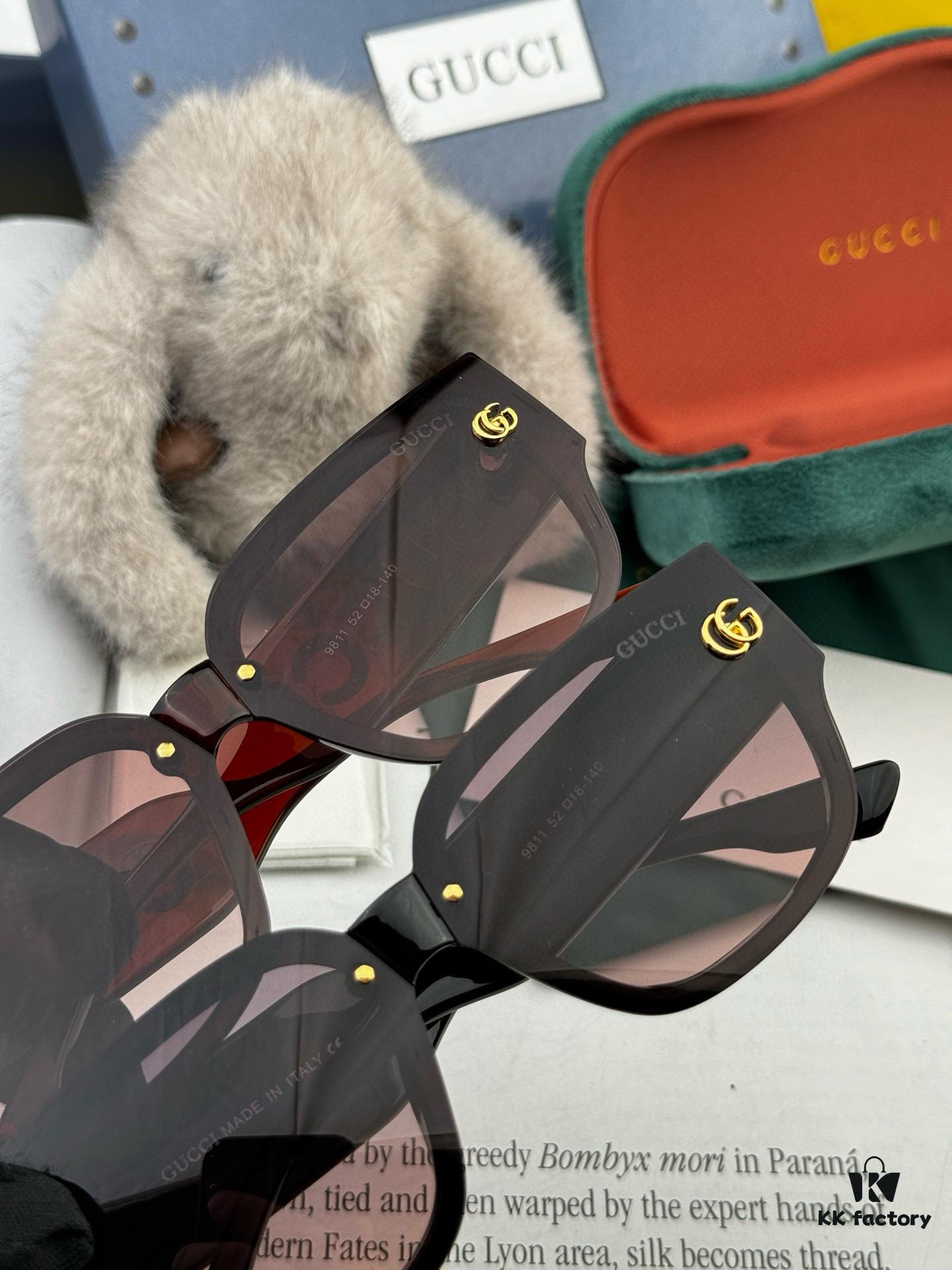【GUCCI】2025 Spring New Arrival Trendy Fashion Square Frame Sunglasses High Quality Comfortable Wear Influencer Favorite Model: G1981