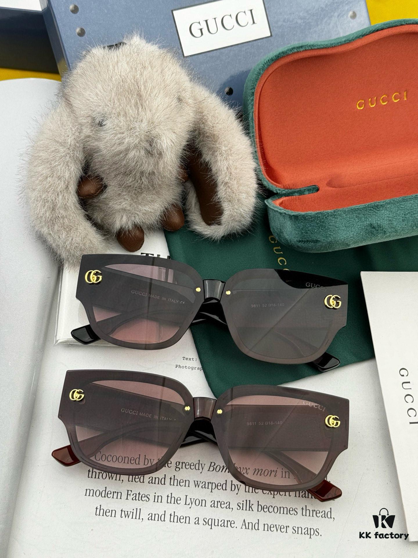 【GUCCI】2025 Spring New Arrival Trendy Fashion Square Frame Sunglasses High Quality Comfortable Wear Influencer Favorite Model: G1981