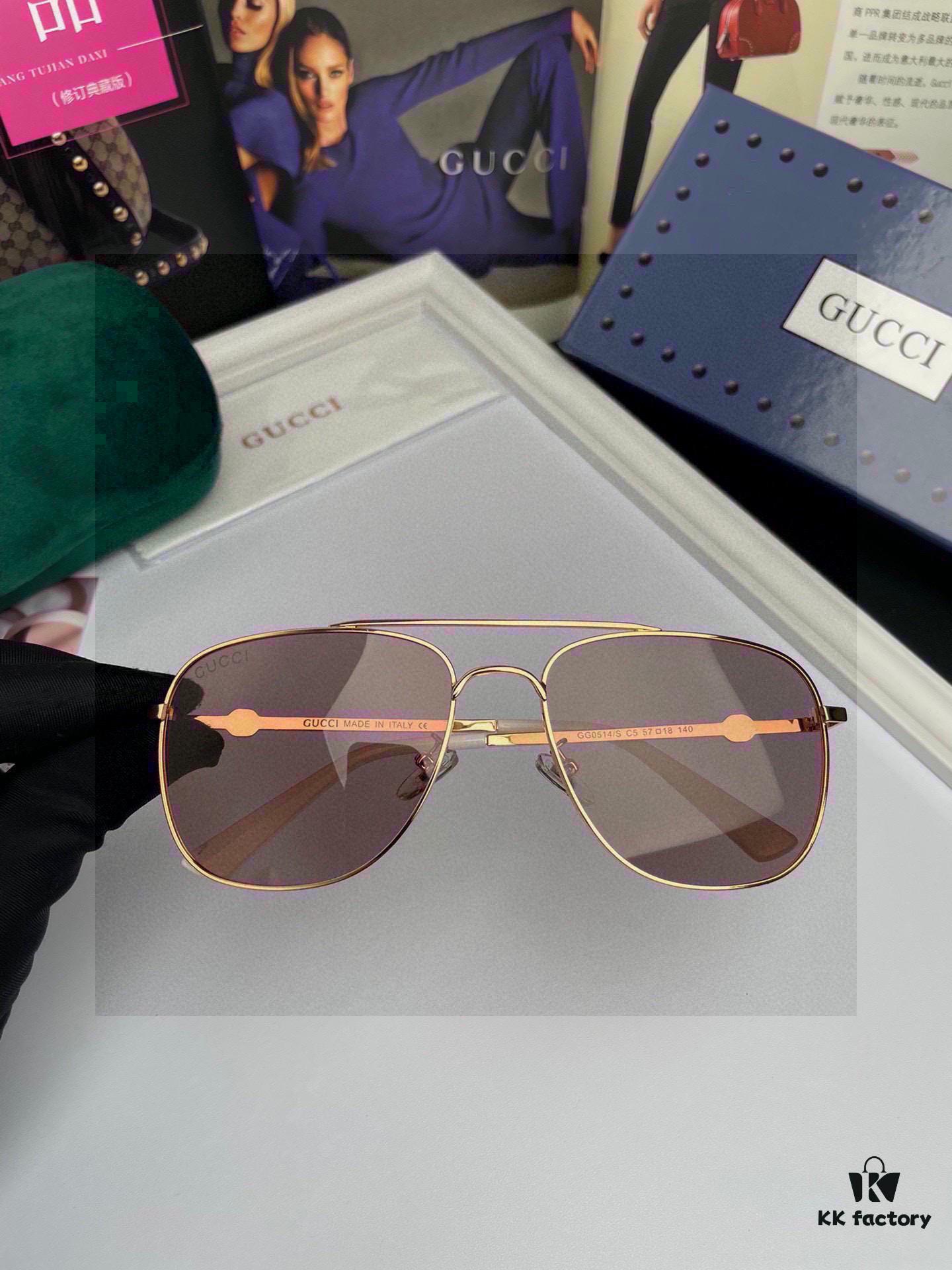 Gucci Bee Original Men's and Women's Unisex Polarized Sunglasses with Metal Alloy Frame and Double G Bee Logo Temples