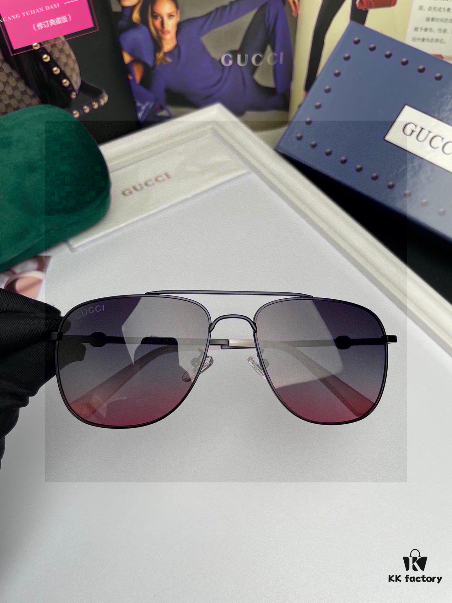 Gucci Bee Original Men's and Women's Unisex Polarized Sunglasses with Metal Alloy Frame and Double G Bee Logo Temples